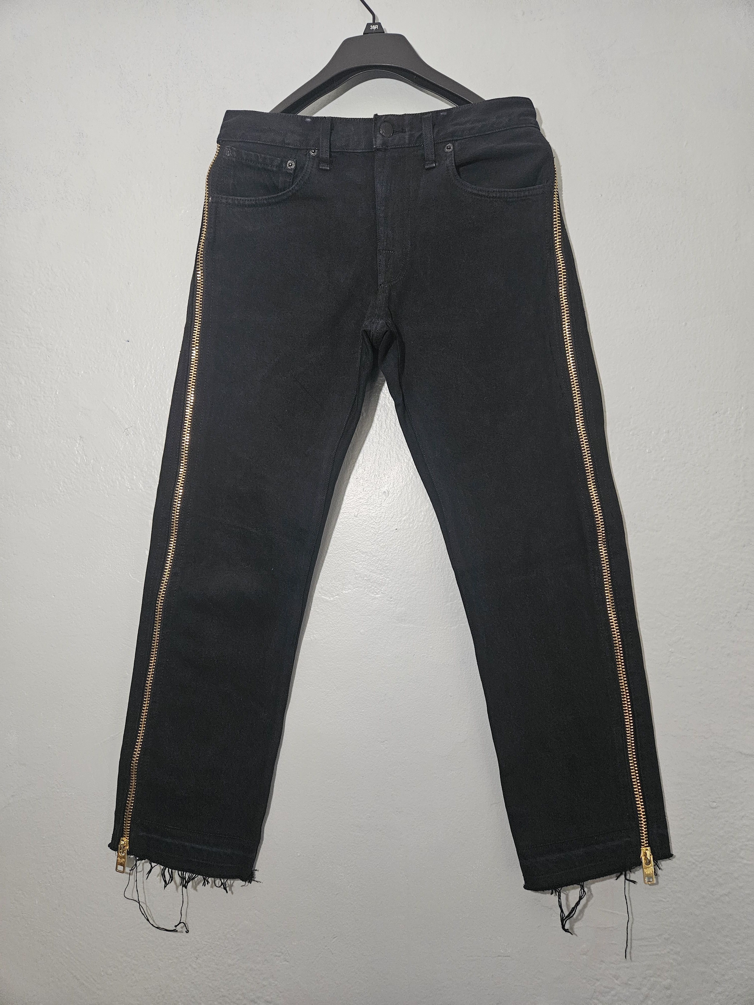 Gallery Dept. Gold Zipper Side Zip Black Denim Jeans Size US 30 / EU 46 - 1 Thumbnail