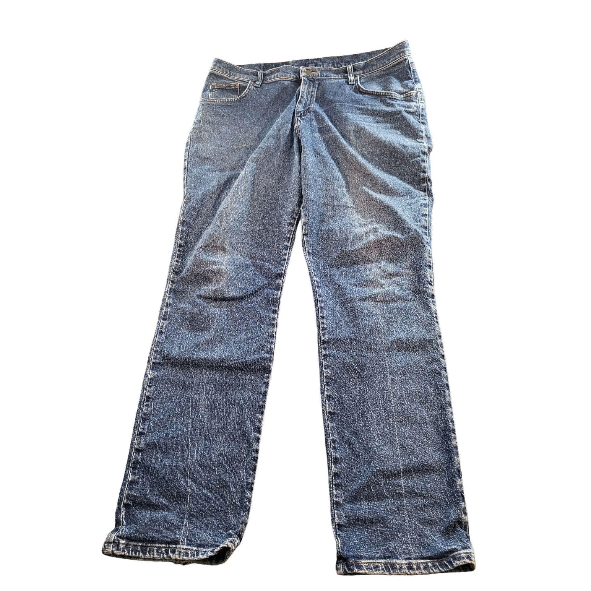 Lee Lee Riders By Lee Classic Fit Women Sz 18 W Long Blue Denim Size 40" / US 18 - 2 Thumbnail