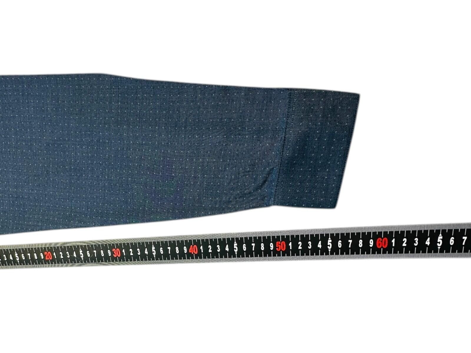Calvin Klein Calvin Klein Shirt Men's UK Size XL Blue Polka Dot Slim Fit Size 44R - 10 Thumbnail