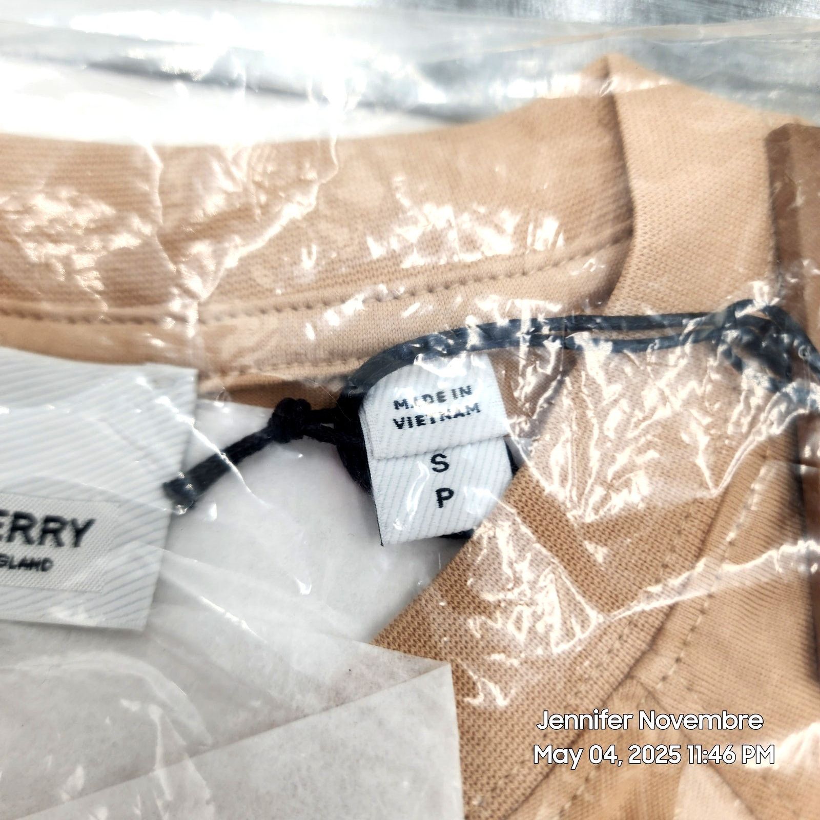 Burberry WOMEN'S BURBERRY SANTO LOGO T-SHIRT/SOFT FAWN/MEDIUM $480 Size M / US 6-8 / IT 42-44 - 24 Thumbnail