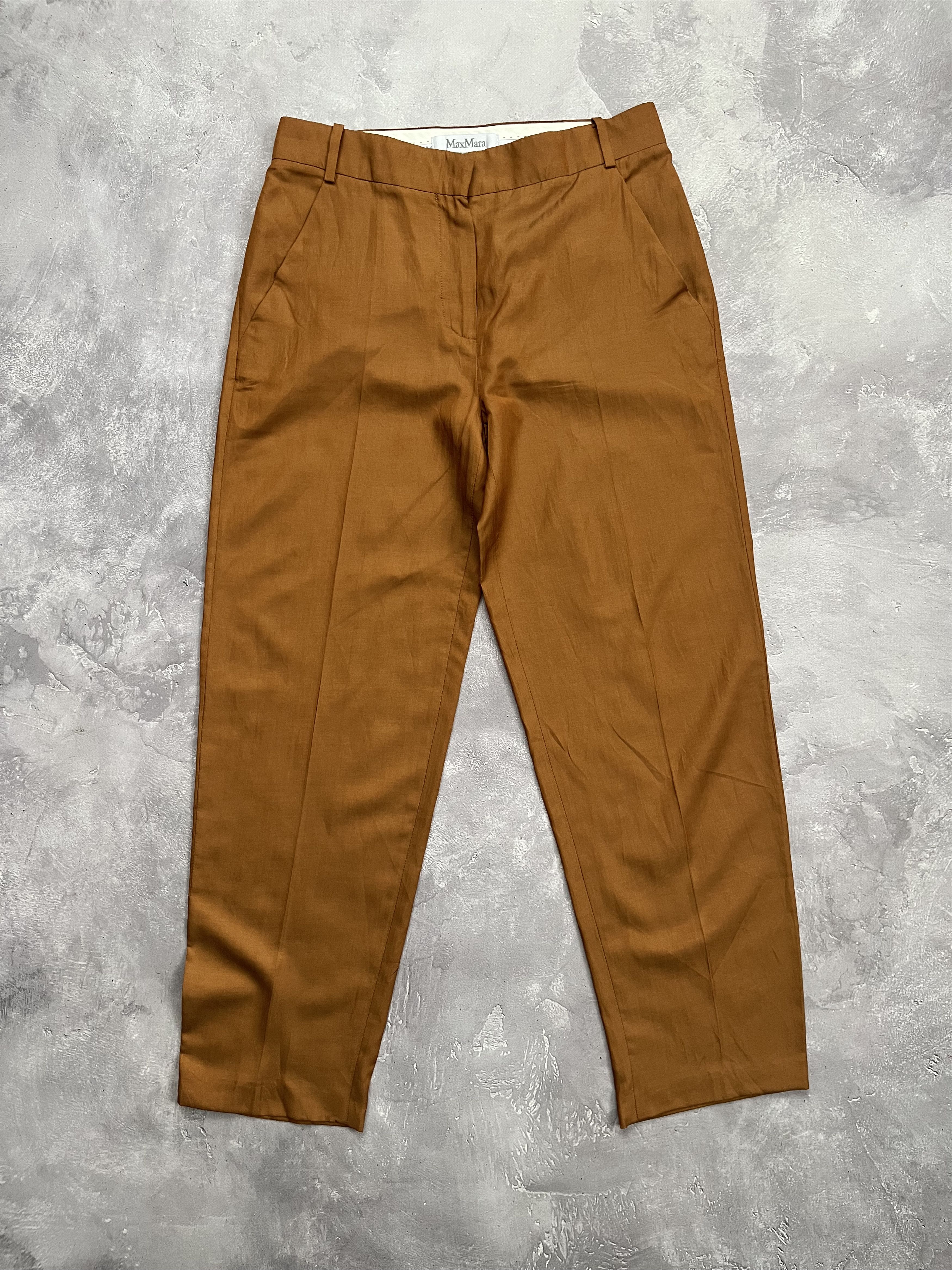 Max Mara Max Mara Silk Linen Two Piece Set V Neck Top / Pants Size S / US 4 / IT 40 - 3 Thumbnail