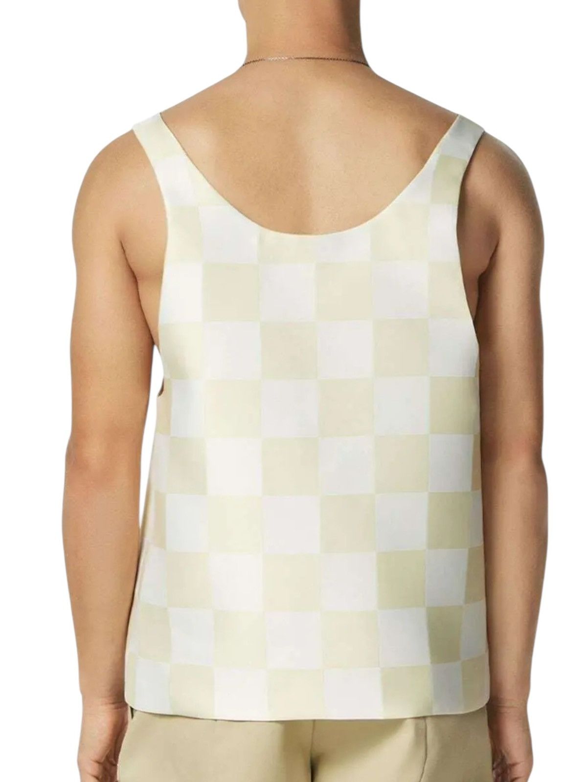 Versace Versace Men’s Checked Top White Beige Size M - New Size US M / EU 48-50 / 2 - 2 Thumbnail