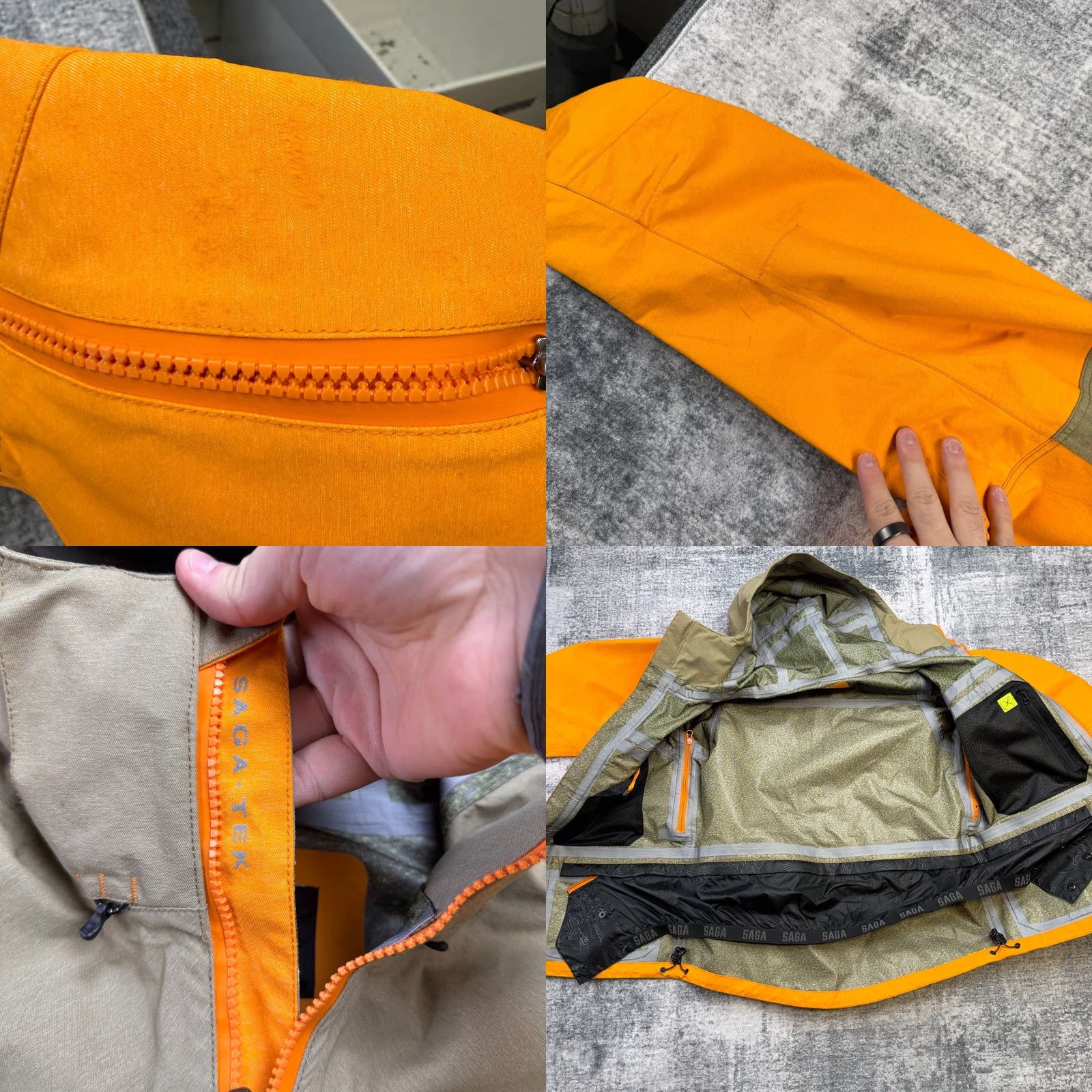 Vintage Saga Orange Parka Jacket Mens Small 3L Waterproof Snow Ski Travel Breathable Zipped Pockets Full Zip Taped Seams Nylon Regular 70s? Size US S / EU 44-46 / 1 - 8 Thumbnail