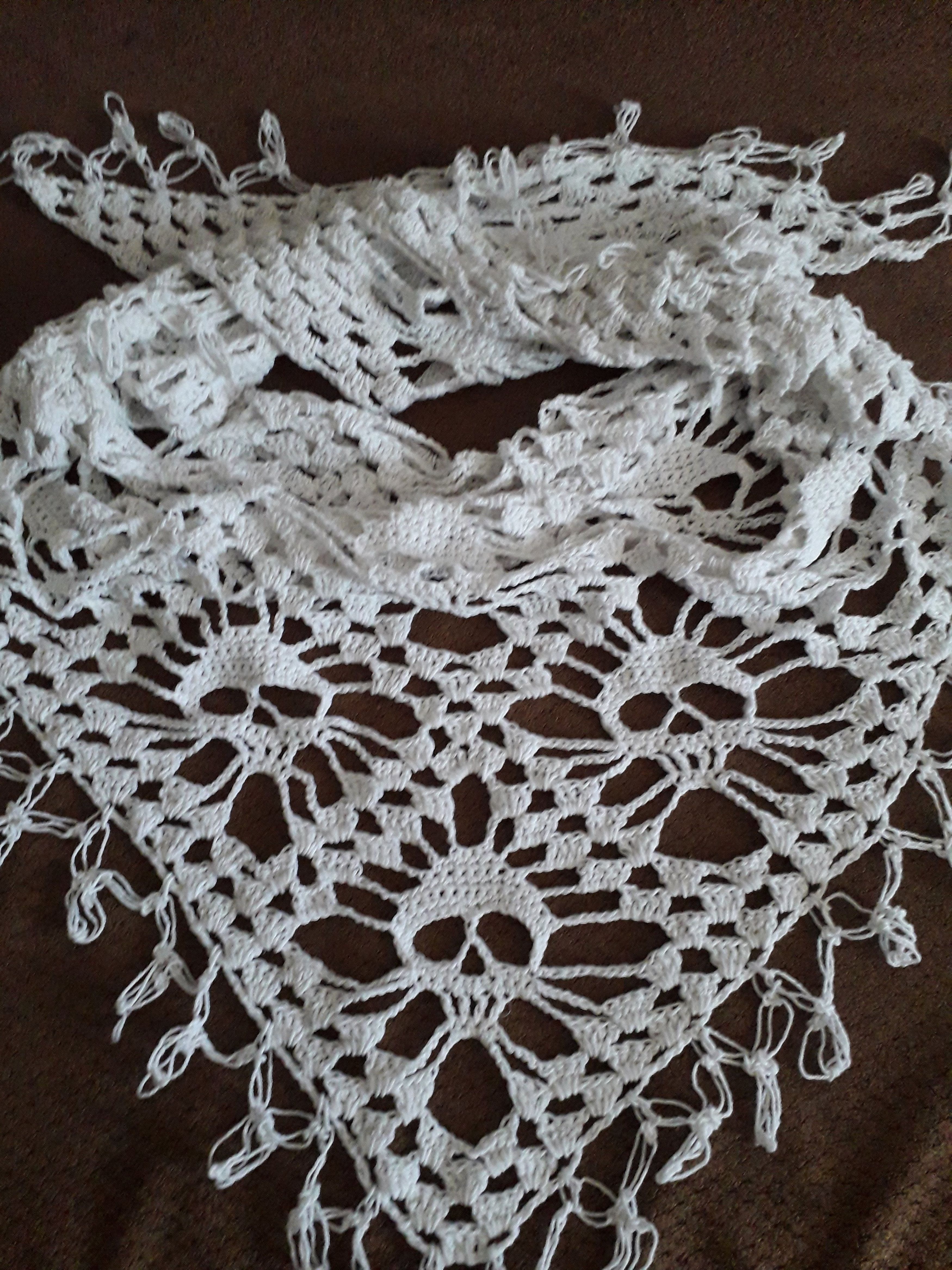 Other White Crochet Skull Shawl – Handcrafted Gothic Wrap Size ONE SIZE - 4 Thumbnail