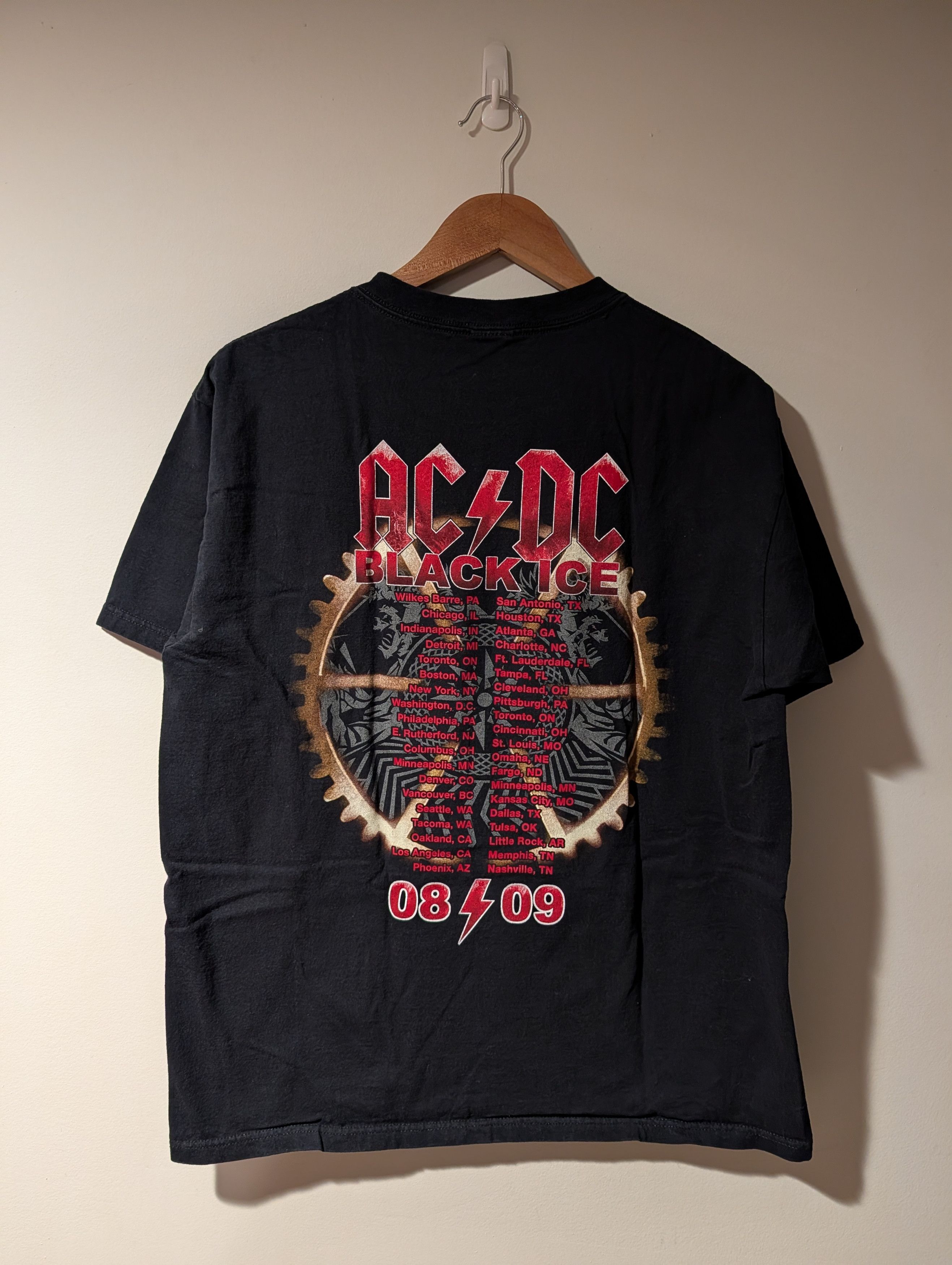 AC/DC ACDC Black Ice Tour 2008 2009 Concert T Shirt Rock Music Size US L / EU 52-54 / 3 - 4 Thumbnail