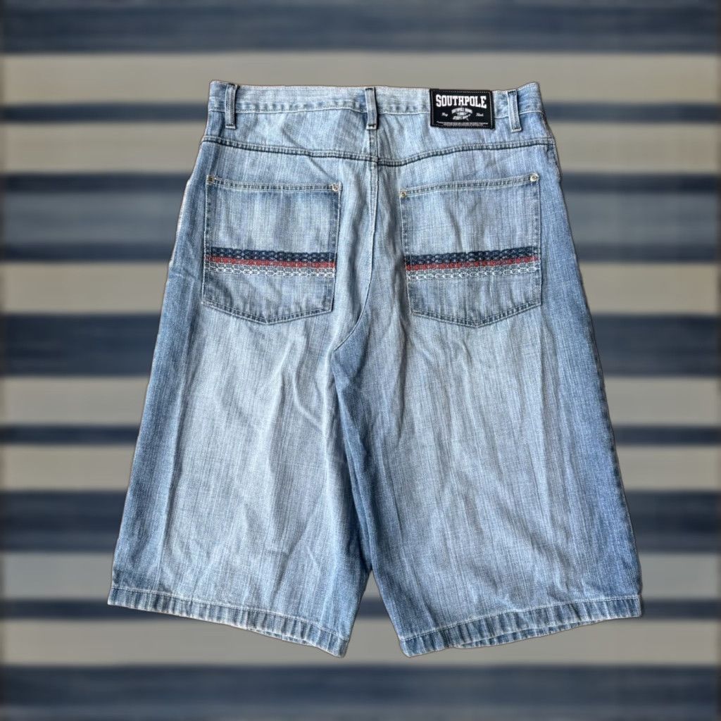 Southpole VINTAGE Southpole Baggy Bermuda Shorts Men 42 Denim Blue 90s Hip Hop Casual Mens Size US 42 / EU 58 - 1 Thumbnail
