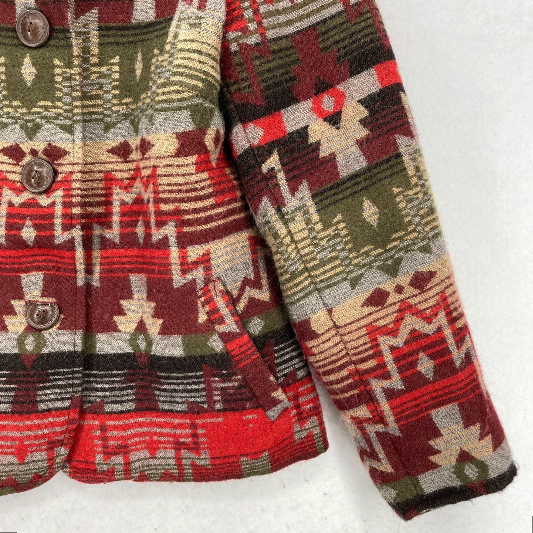Coldwater Creek Coldwater Creek Aztec Western Jacket Women's 6P Red Wool Blend Button Front Size M / US 6-8 / IT 42-44 - 4 Thumbnail