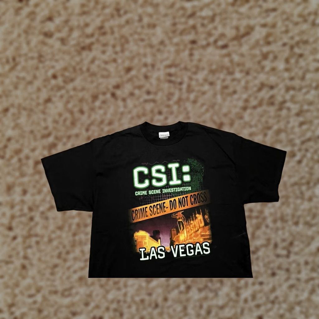 Silas VINTAGE CSI Las Vegas Crime Scene Investigation TV Show T-Shirt - Adult XL Black Cotton Crew Neck Short Sleeve Mens Size US XL / EU 56 / 4 - 1 Thumbnail
