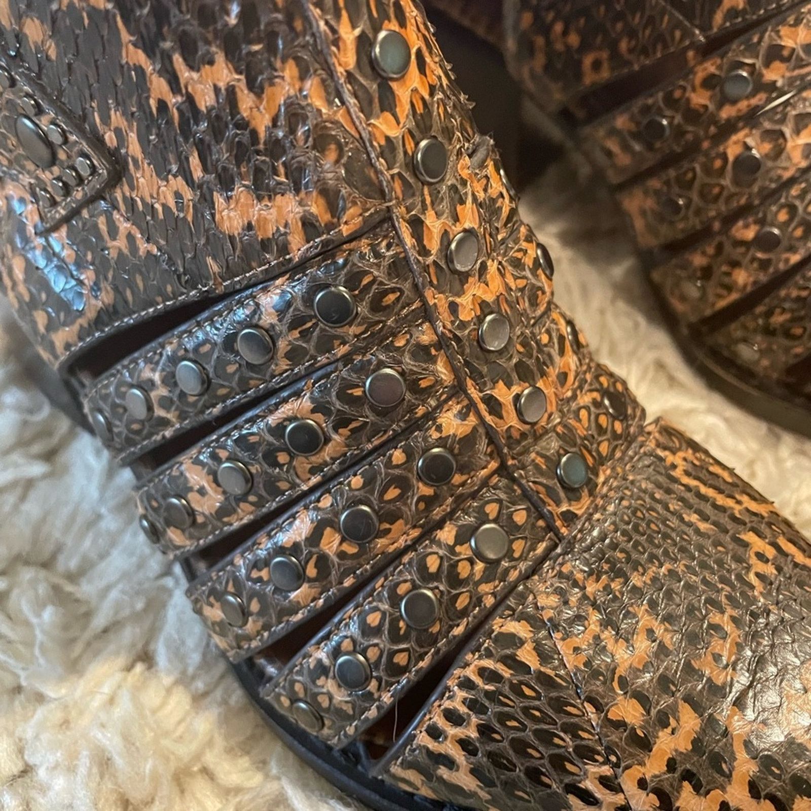 Coach Coach Snakeskin Bootie Size US 7 / IT 37 - 3 Thumbnail