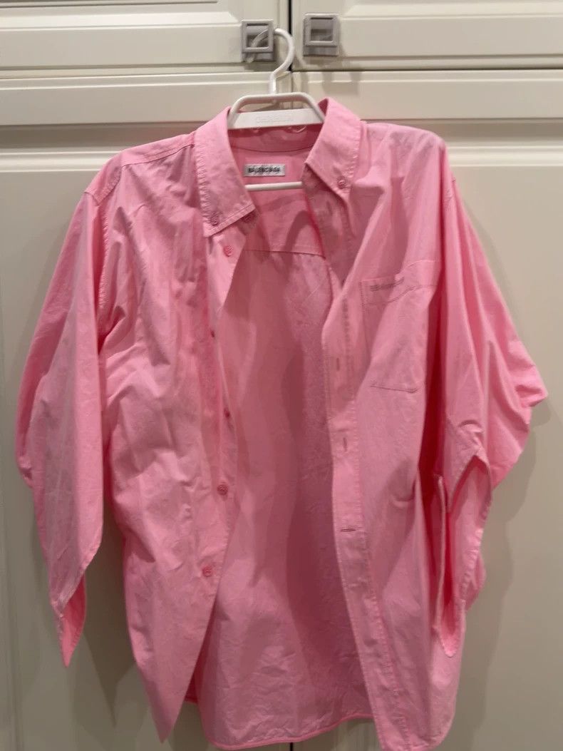 Balenciaga Balenciaga Pink Open Sleeve Shirt - dmc Size US S / EU 44-46 / 1 - 1 Thumbnail