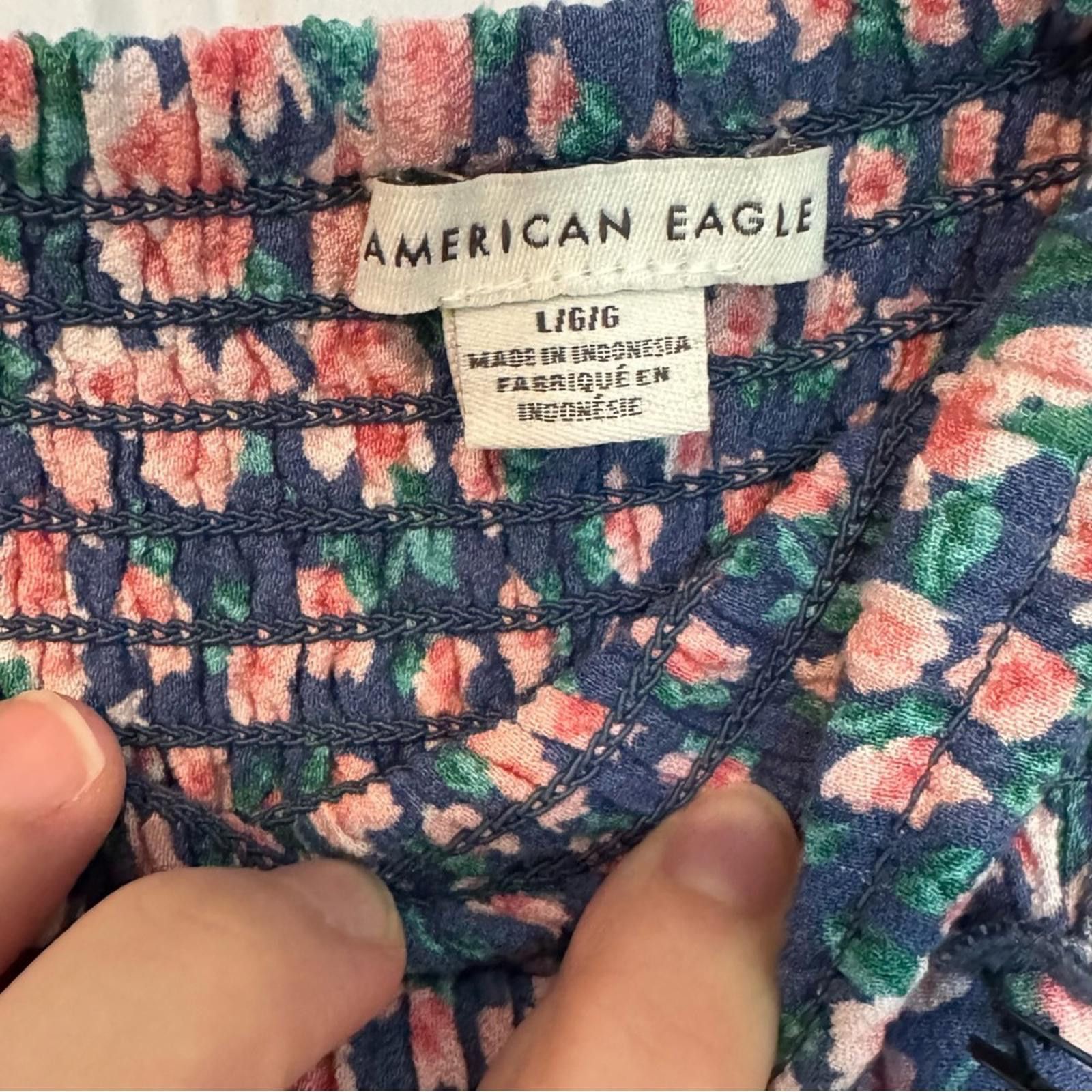 American Eagle Outfitters American Eagle Outfitters Blue Floral Skater Skirt- Large Size 36" / US 14 / IT 50 - 2 Thumbnail