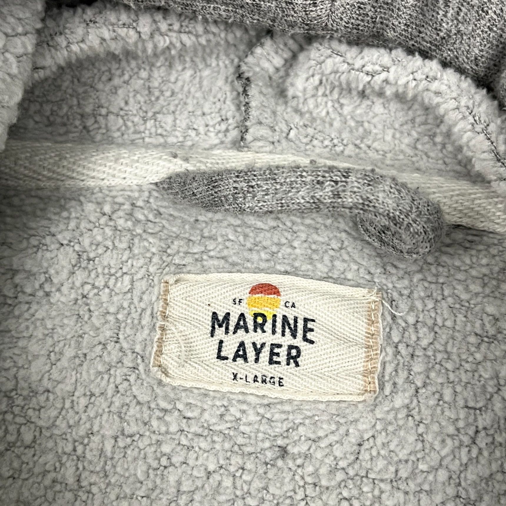 Marine Layer Marine Layer Hoodie Womens XL Gray Fleece Sweatshirt Pullover Casual Hooded Pockets Zipper Embroidered Logo Size XL / US 12-14 / IT 48-50 - 5 Thumbnail