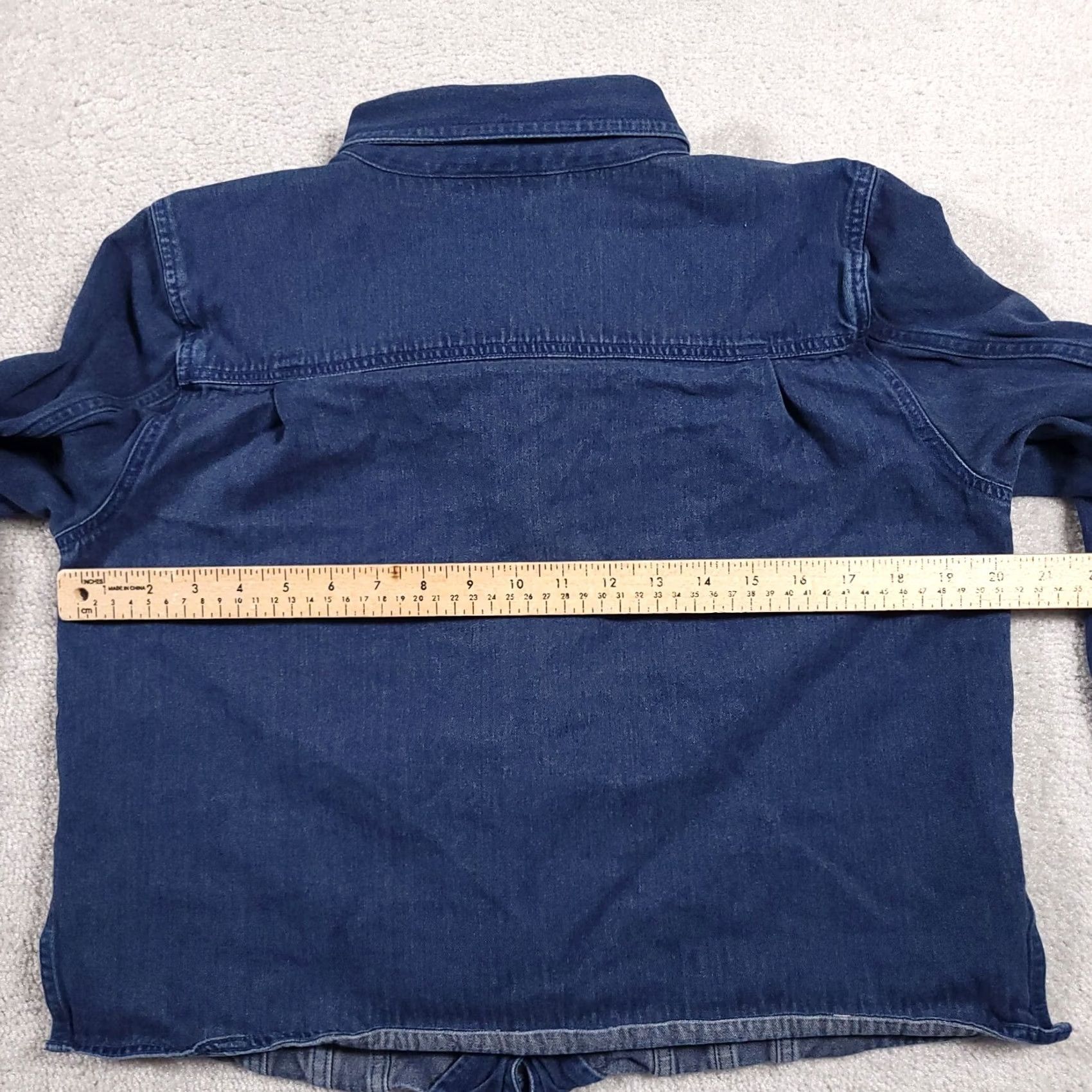 Vintage Christopher & Banks Jean Jacket Women's Large Long Sleeve Collared Western Denim Blue Jacket Size L / US 10 / IT 46 - 6 Thumbnail