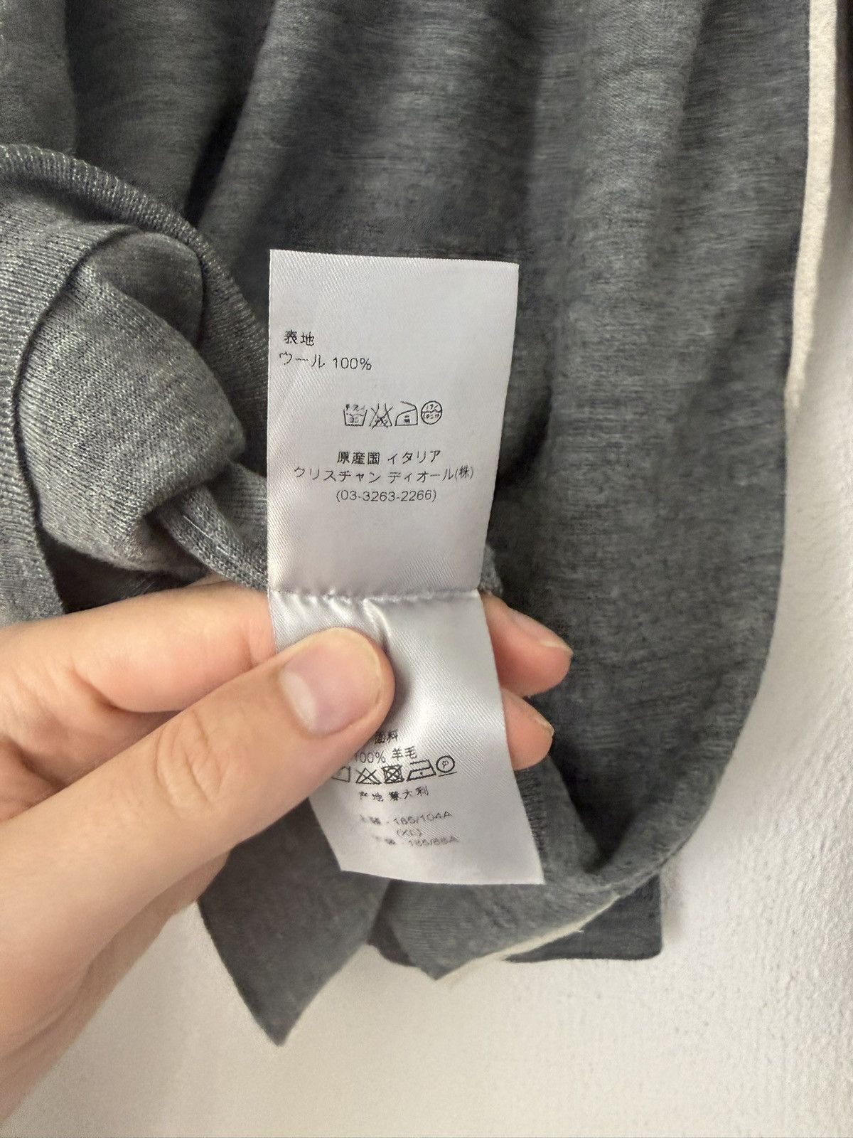 Dior Grey V-Neck Wool Sweater with Contrast Piping Size US XL / EU 56 / 4 - 7 Thumbnail