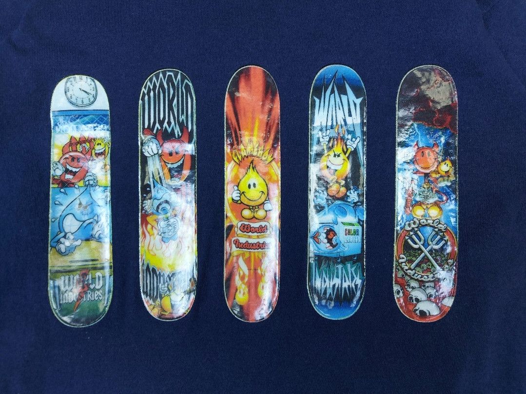 Vintage × World Industries Vintage 90s Y2K World Industries Skateboard Double-Sided TEE Size US XS / EU 42 / 0 - 4 Thumbnail