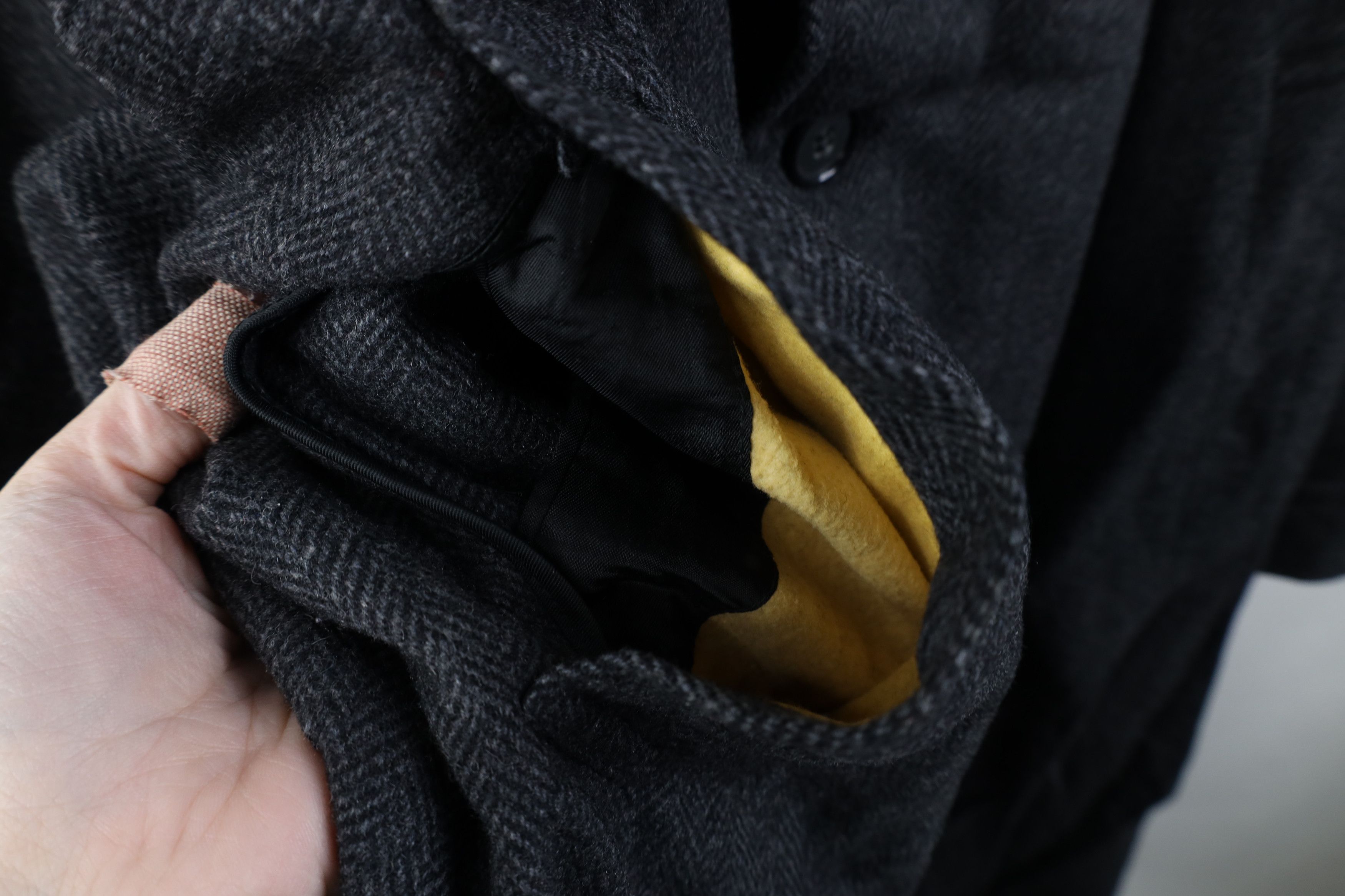Vintage Vintage 50s Streetwear Wool Herringbone Overcoat Jacket USA Size US XXL / EU 58 / 5 - 8 Thumbnail