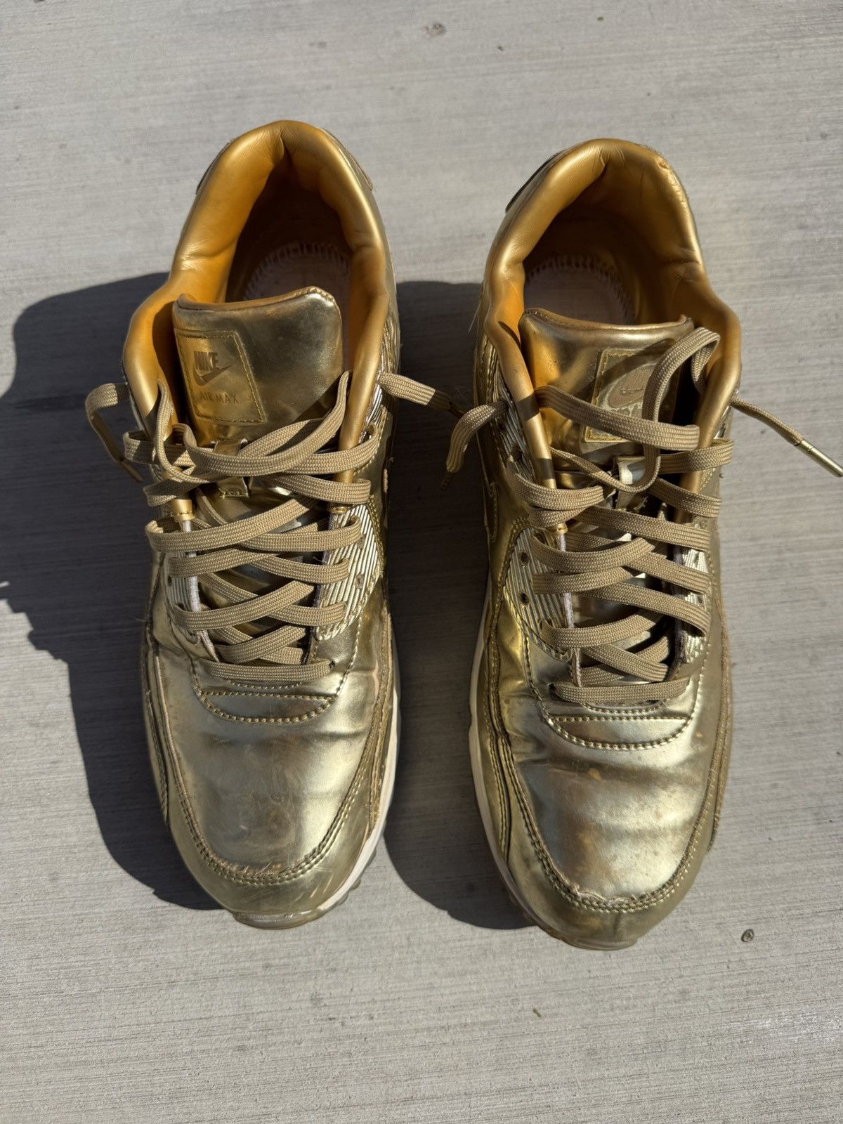 Nike NIKE AIR MAX 90 PREMIUM ID LIQUID GOLD SIZE 12 Size US 12 / EU 45 - 3 Thumbnail