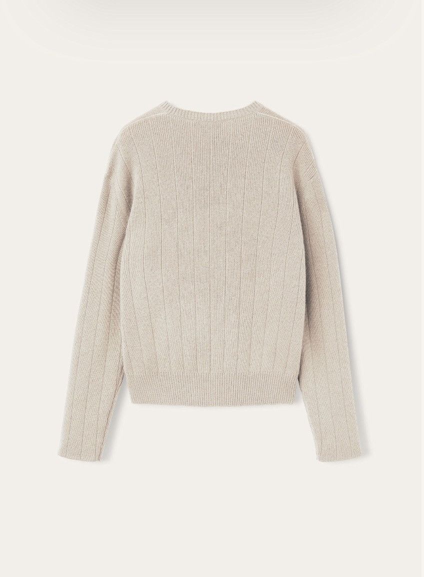 Loro Piana o1srvl11e0725 FAO2833 Baby Cashmere V-Neck Sweater in Ivory Size L / US 10 / IT 46 - 2 Thumbnail