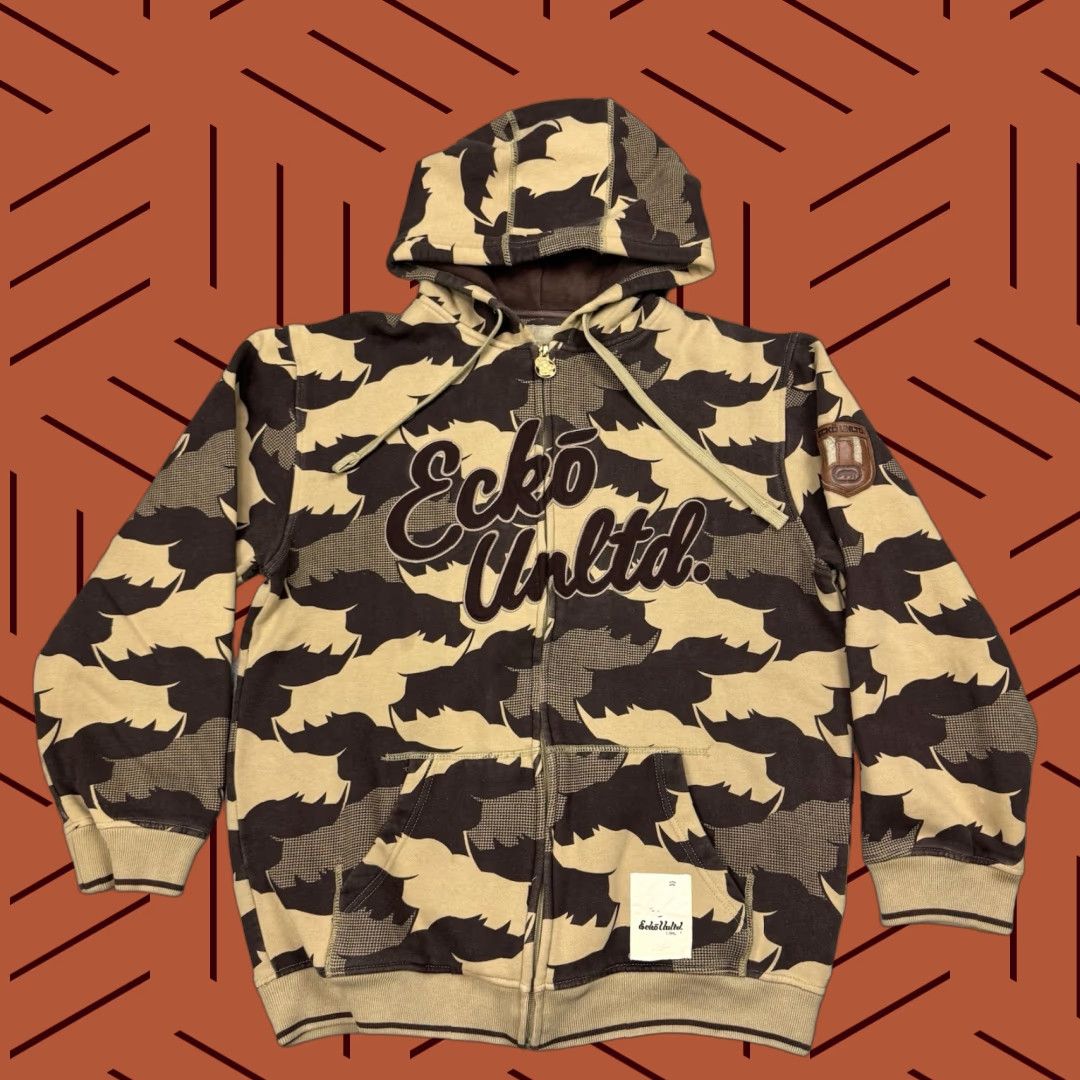 Ecko Unltd. VTG ECKO UNLTD FULL ZIP HOODIE RHINO CAMO GRAPHIC PRINT SKATE MULTI COLOR MENS M SIZE M Size US M / EU 48-50 / 2 - 1 Thumbnail
