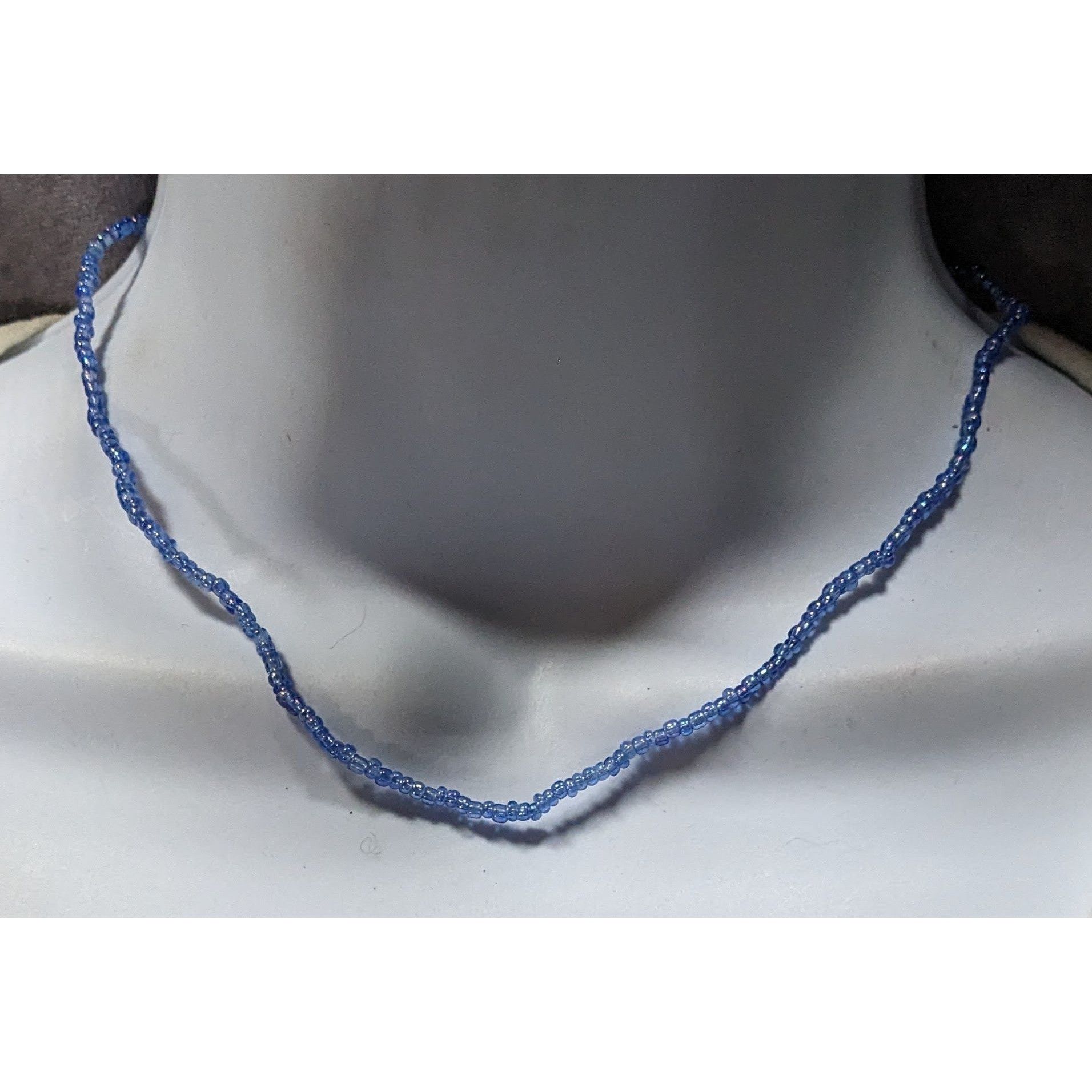 Other Handmade Iridescent Blue Seed Bead Necklace Size ONE SIZE - 1 Thumbnail