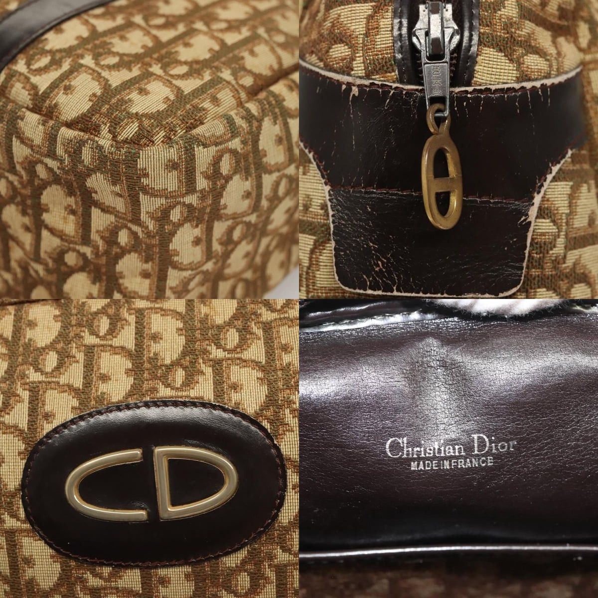 Dior DIOR Trotter Canvas Hand Bag Brown Gold Size ONE SIZE - 11 Thumbnail