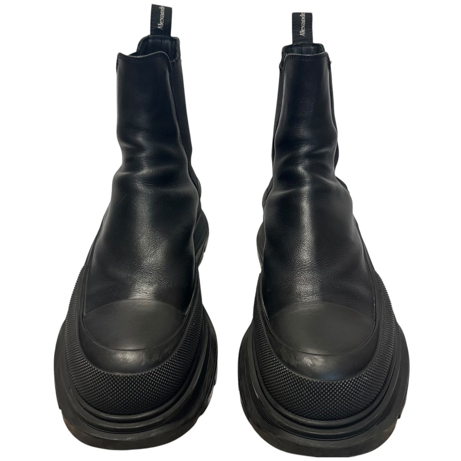 Alexander McQueen Tread Slick Chelsea Boots IT 44 Leather Triple Black Size US 11 / EU 44 - 12 Thumbnail