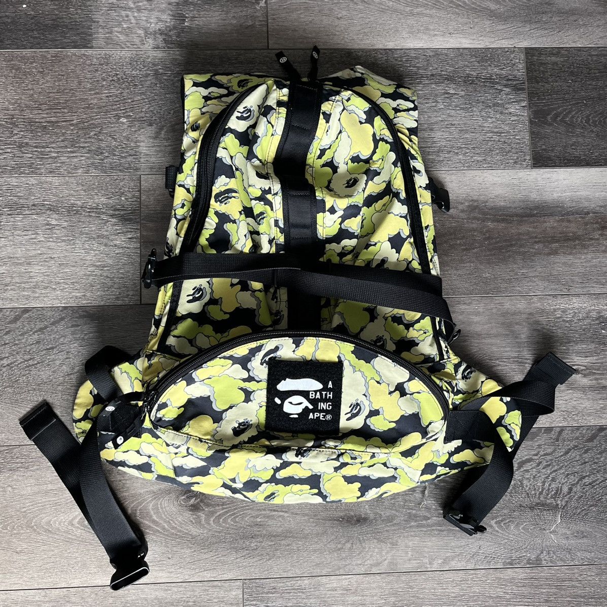 Bape × Kaws Rare OG A Bathing Ape Bape x Kaws Clouds Camo Backpack