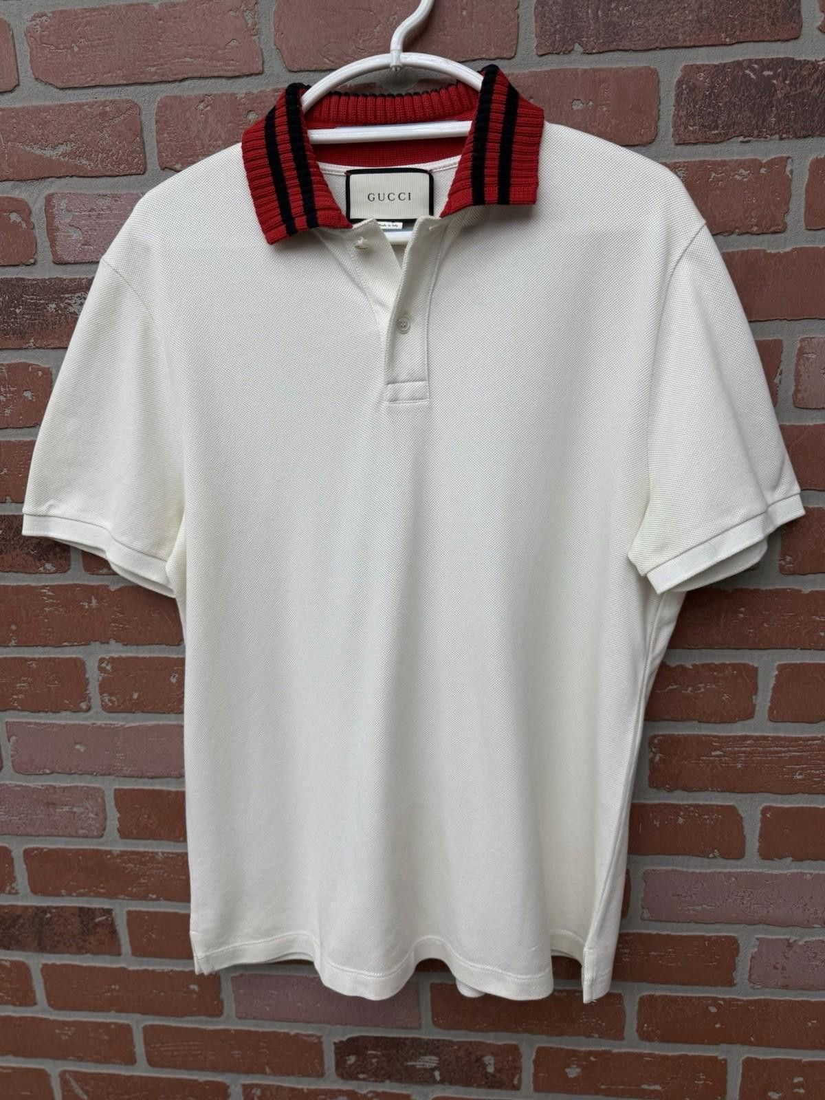 Gucci Gucci Polo T Shirt White/Red Size XL $850 Retail Authentic Size US XL / EU 56 / 4 - 1 Thumbnail