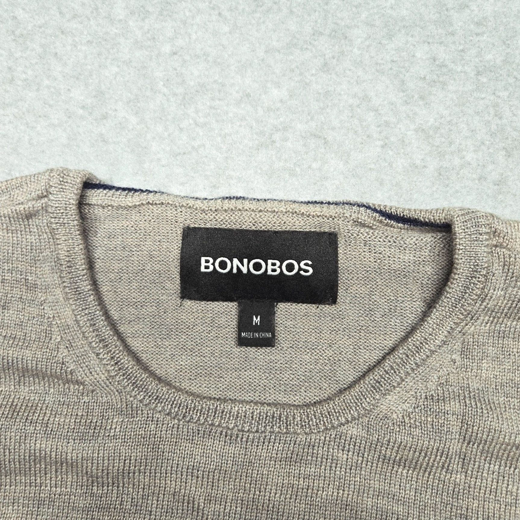 Bonobos Bonobos Sweater Mens Medium Beige Merino Wool Crewneck Pullover Lightweight Knit Size US M / EU 48-50 / 2 - 3 Thumbnail