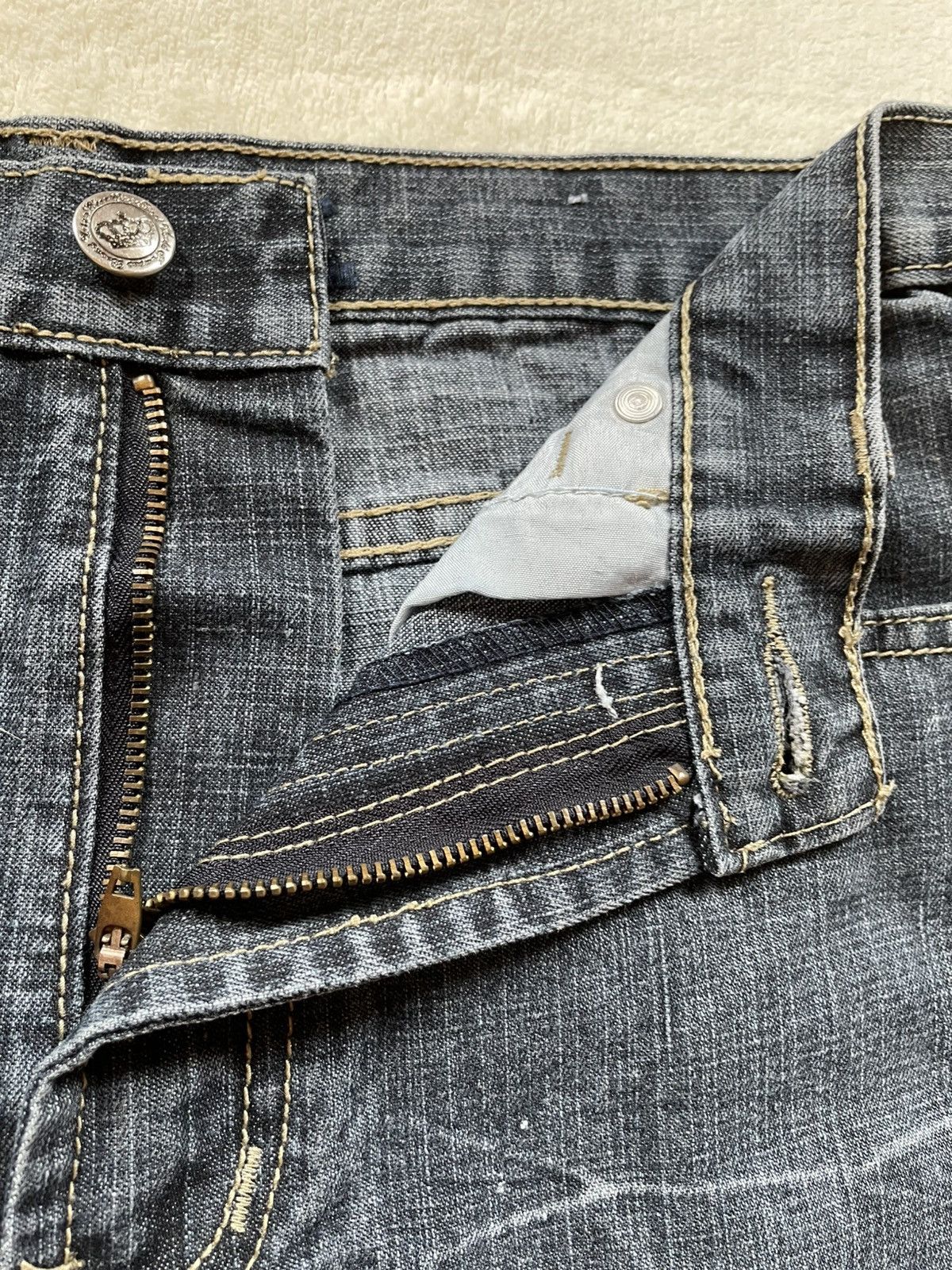 Japanese Brand Vintage Oldsrool Faded Baggy Dark Blue Jeans Size US 30 / EU 46 - 4 Thumbnail