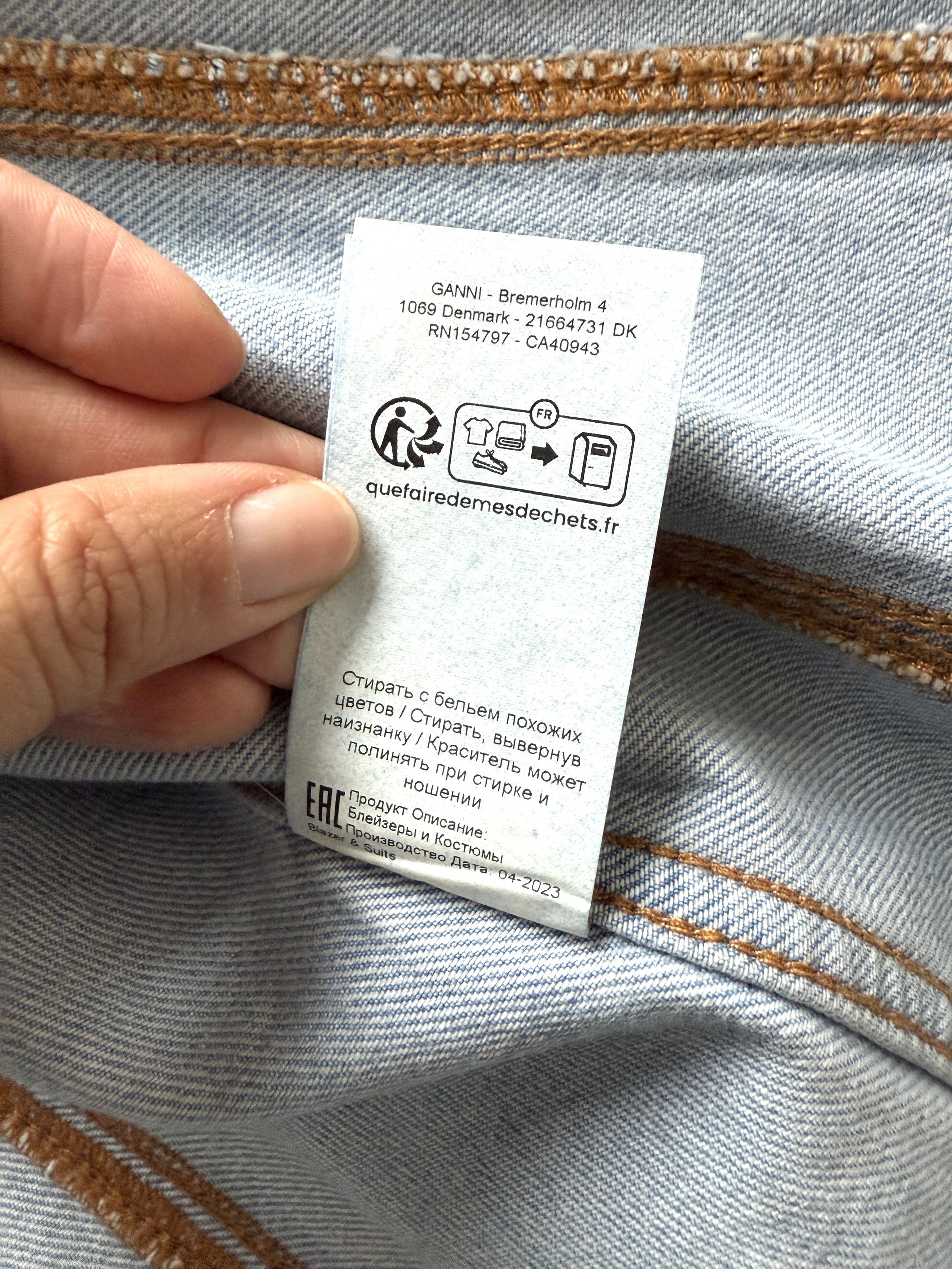 Ganni USD595 GANNI BLUE FOIL DENIM JACKET Size XS / US 0-2 / IT 36-38 - 8 Thumbnail