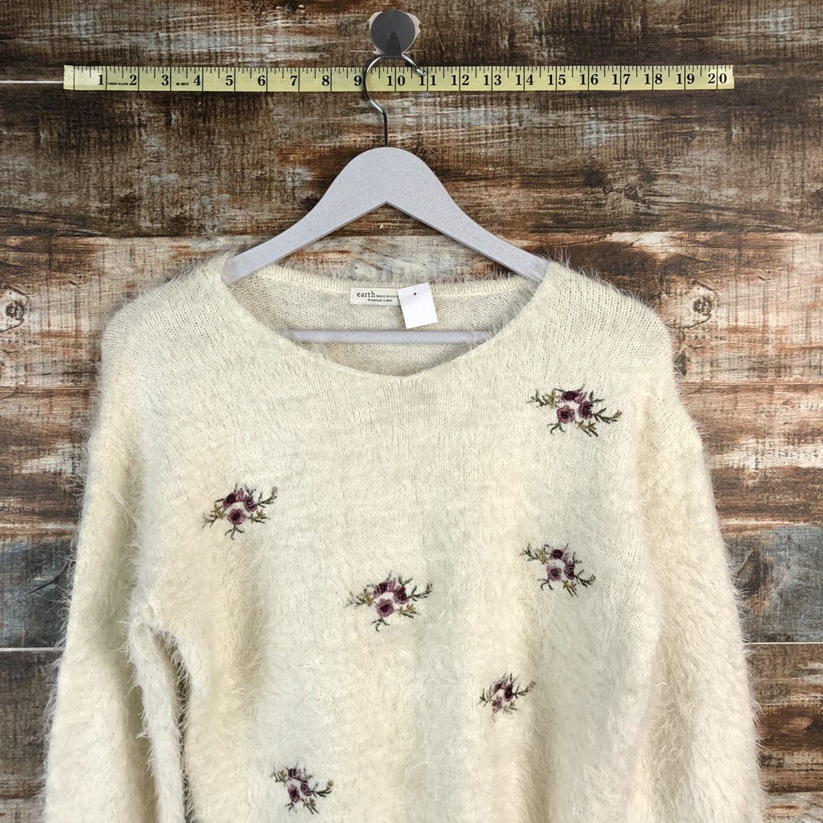 Homespun Knitwear × Japanese Brand DLL Earth Music & Econology Ivory Knitwear #C226 Size S / US 4 / IT 40 - 2 Thumbnail