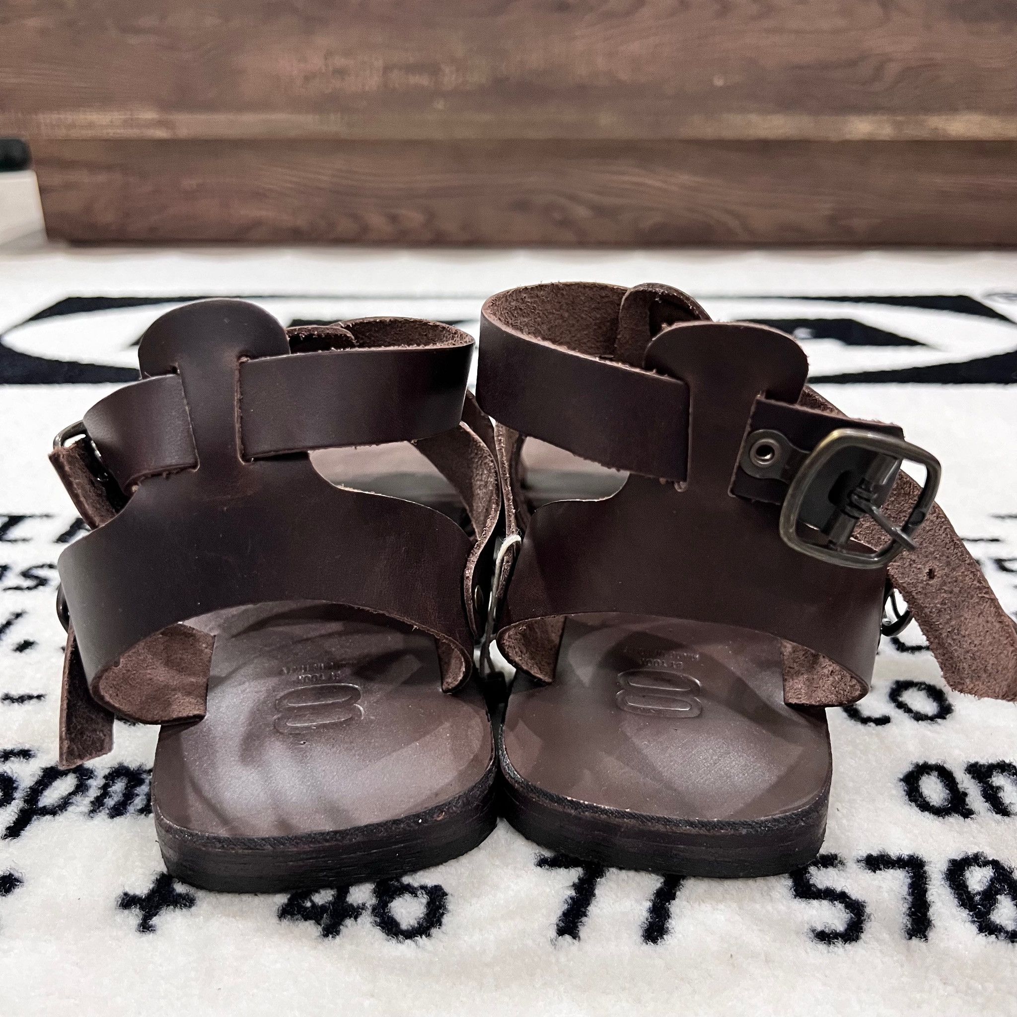 Other 8 by YOOX LEATHER SANDAL Made in Italy Buckle Closure Strap Size US 8 / EU 41 - 4 Thumbnail
