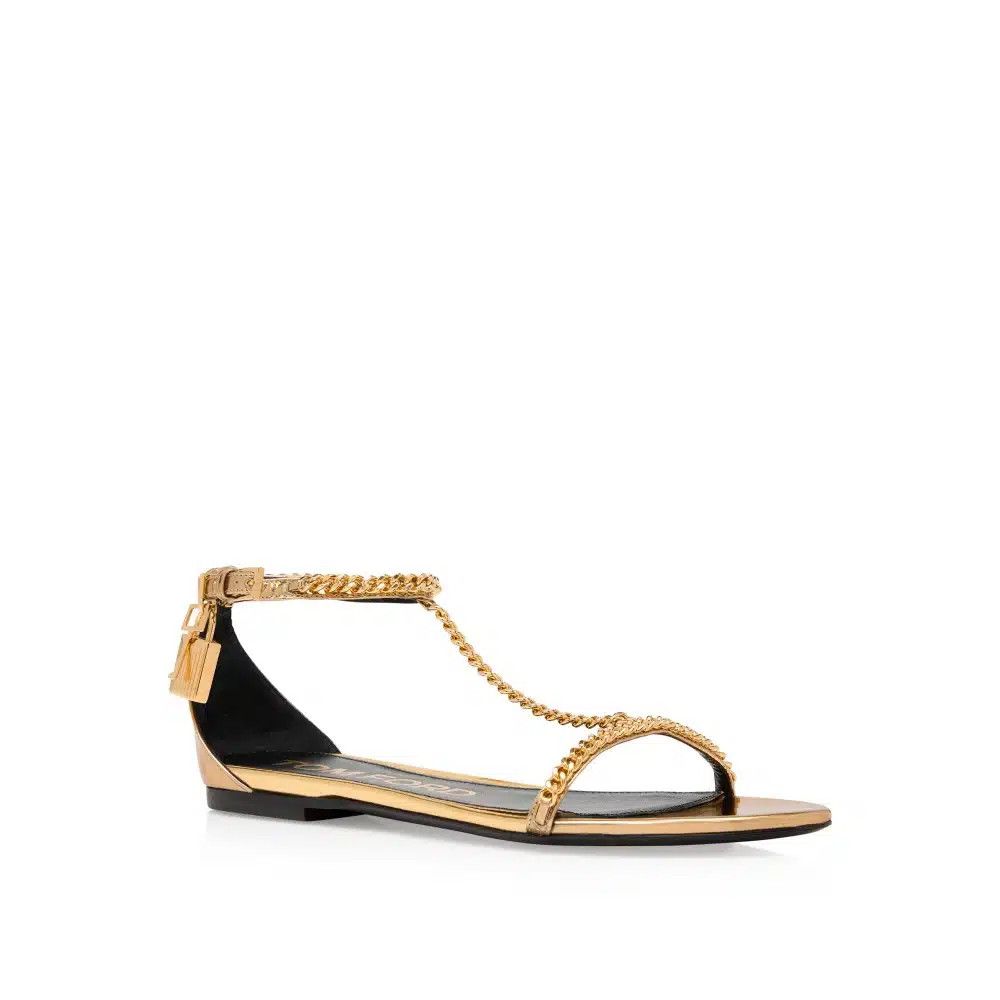 Tom Ford o1loc1c0325 W3218 Padlock Flats in Gold Size US 8.5 / IT 38.5 - 2 Thumbnail