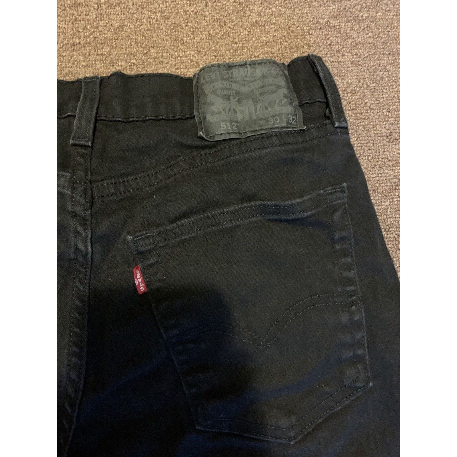 Levi's Levi’s 512 Slim Taper Fit Black Denim Stretch Jean Men 30x32 Size US 30 / EU 46 - 3 Thumbnail