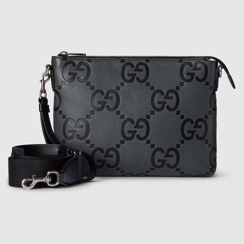 Gucci Gg Jumbo Medium Crossbody Bag 696009 Aaeb9 1045 in Black, Men's