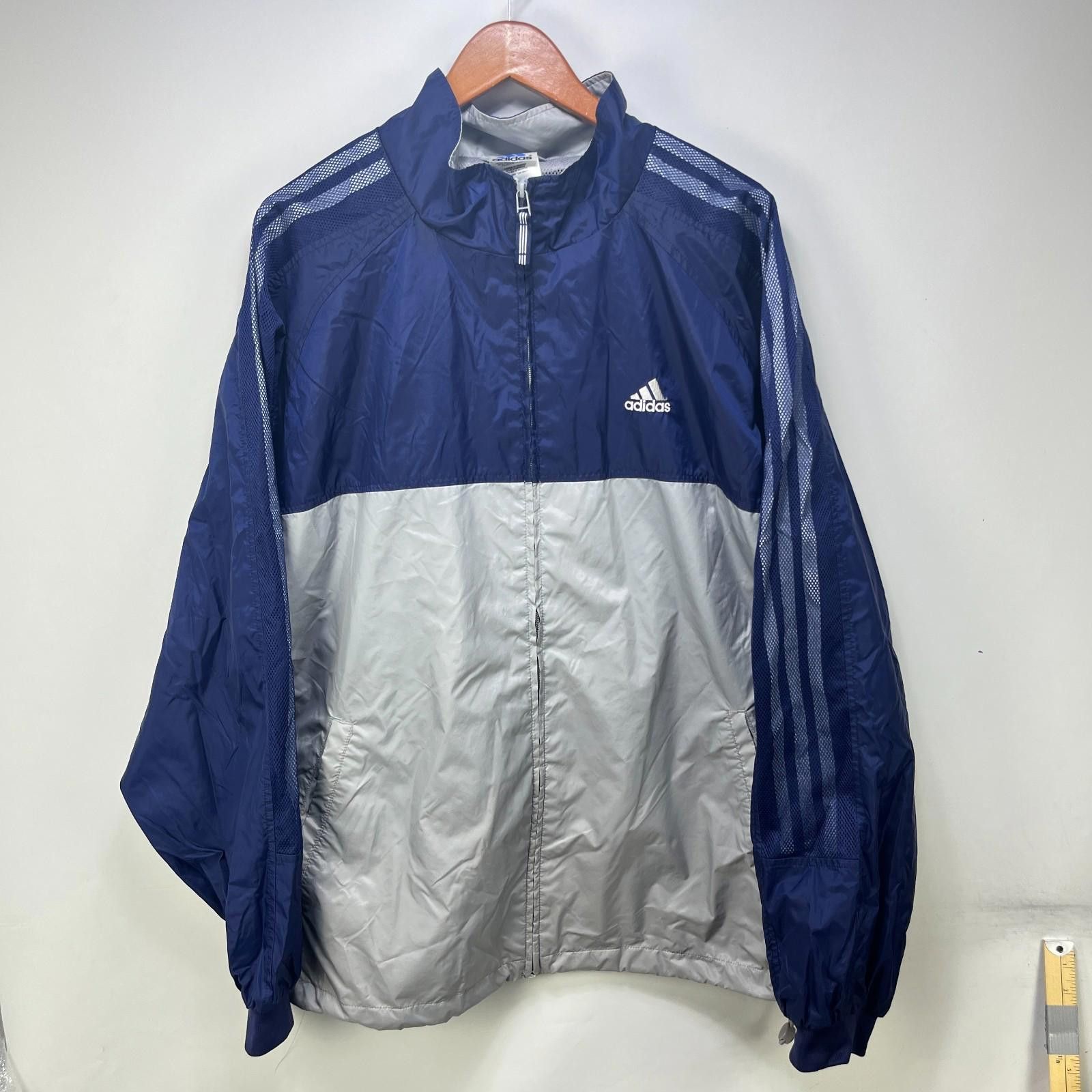 Adidas Vintage 90s Adidas Full Zip Windbreaker Jacket 2XL Size US XXL / EU 58 / 5 - 1 Thumbnail
