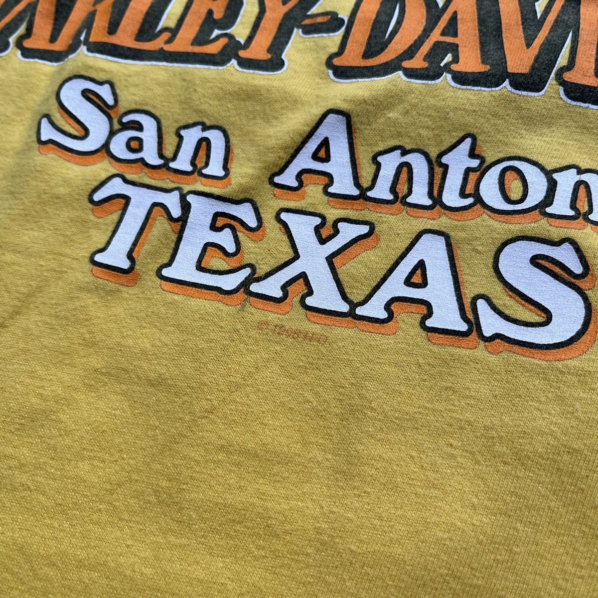 Harley Davidson × Vintage Vintage Harley Davidson yellow San Antonio Texas T-shirt Size US XL / EU 56 / 4 - 7 Thumbnail