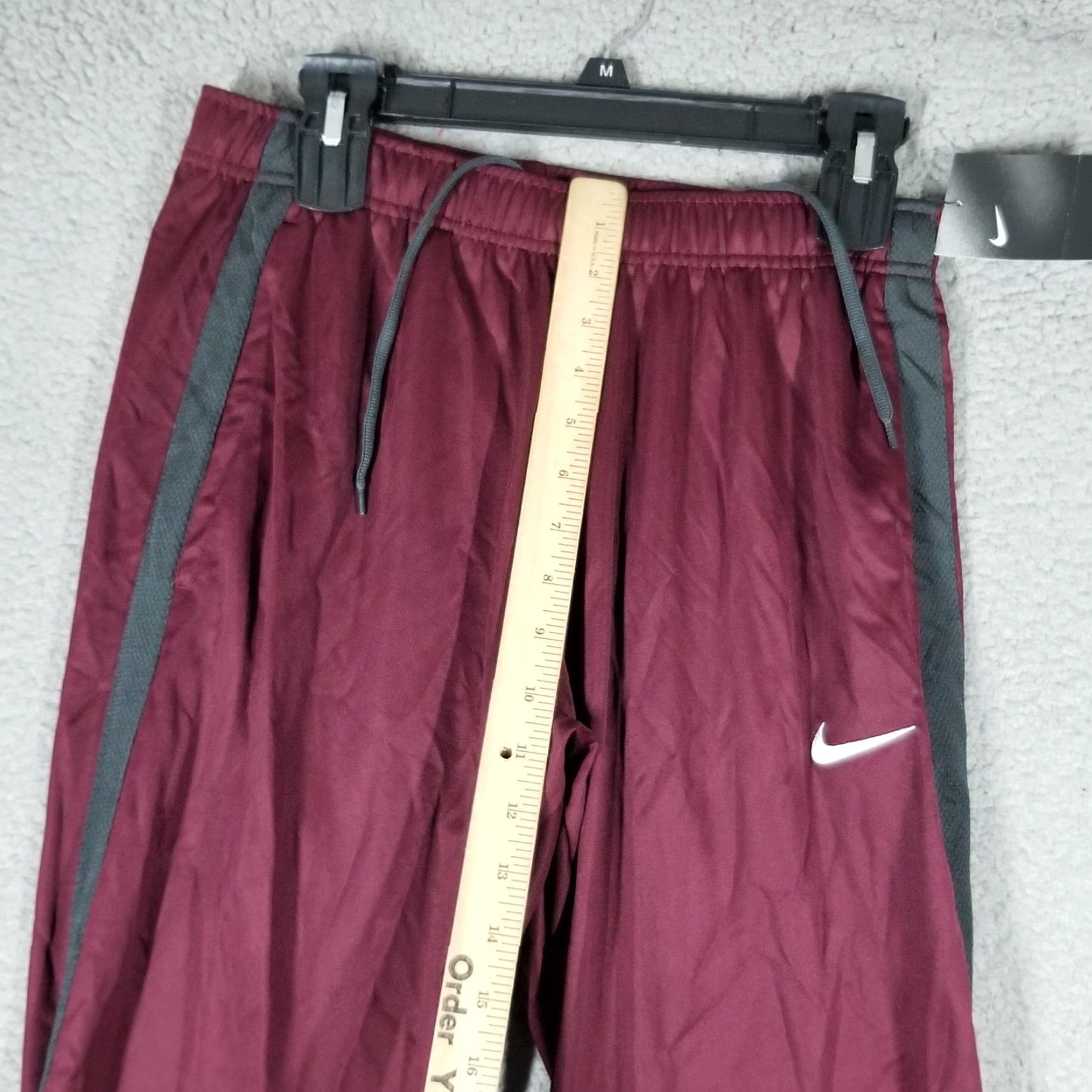 Nike Nike Track Pants Mens Medium Maroon Tapered Zip Ankle Joggers 835573-691 Size US 31 - 6 Thumbnail