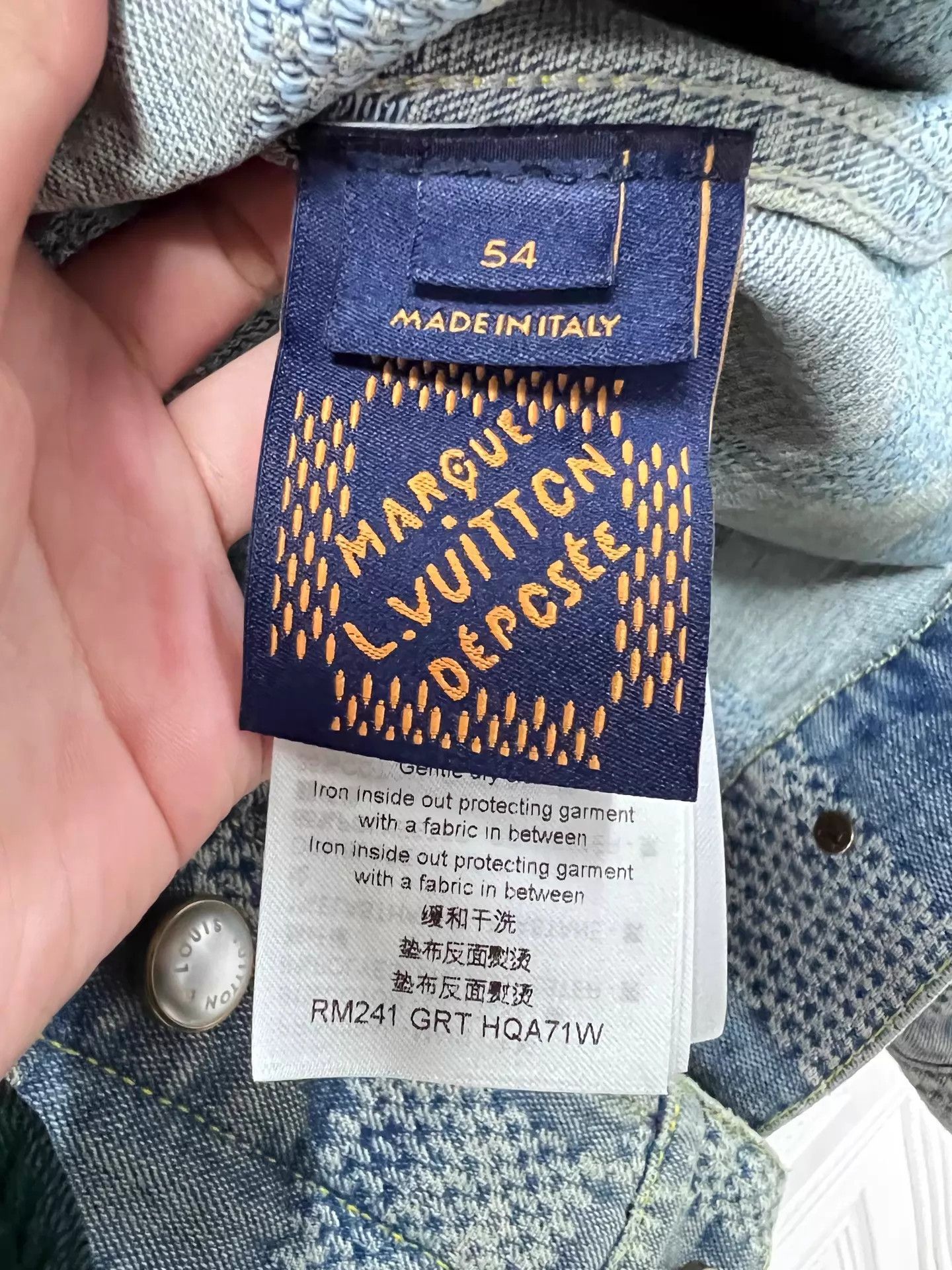 Louis Vuitton LV Pharrell Checkerboard MOP Denim Jacket 54 D61502 Size US L / EU 52-54 / 3 - 5 Thumbnail