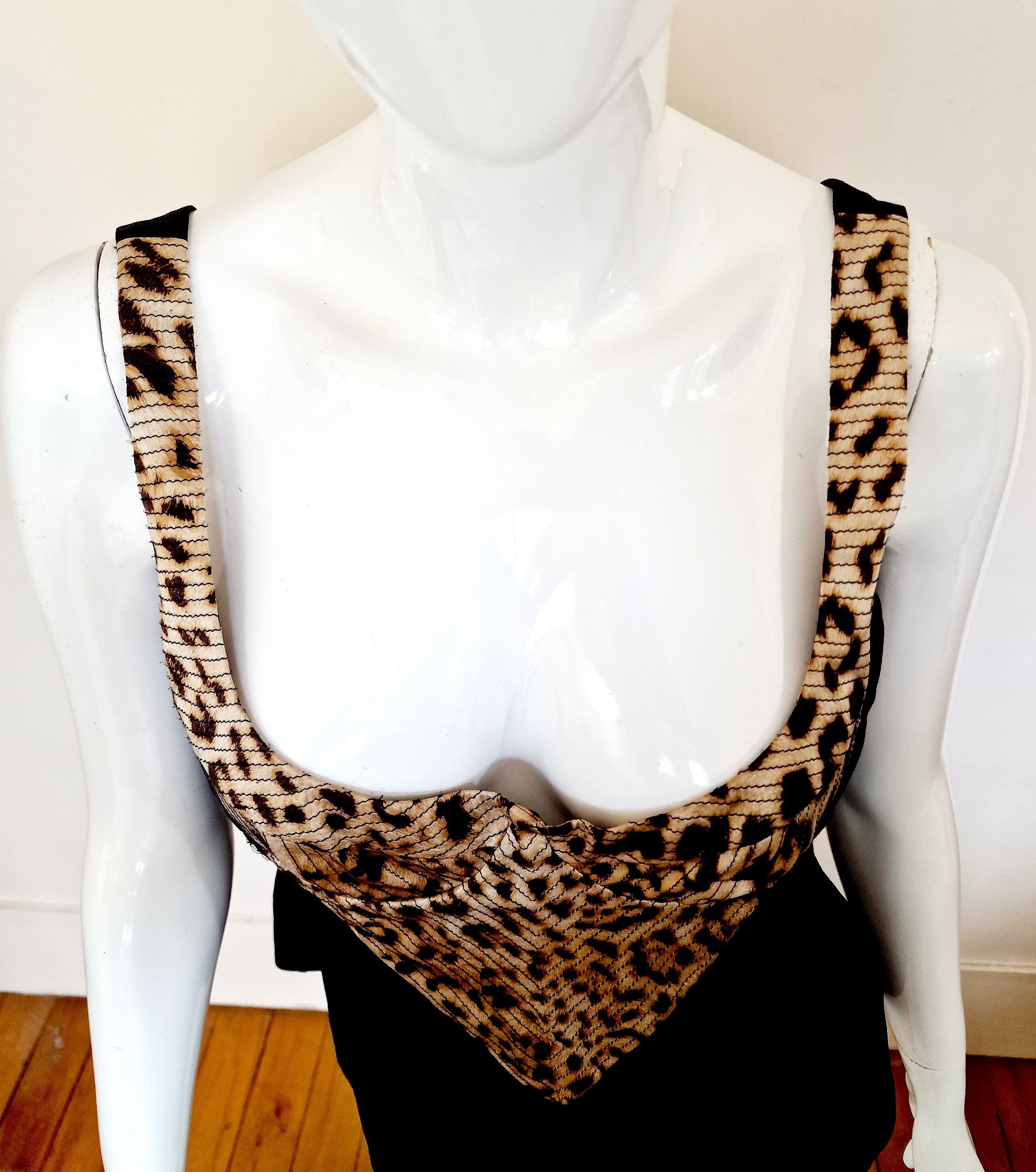 Roberto Cavalli Roberto Cavalli Leopard Tiger Lace up Large Bustier Corset Size L / US 10 / IT 46 - 4 Thumbnail