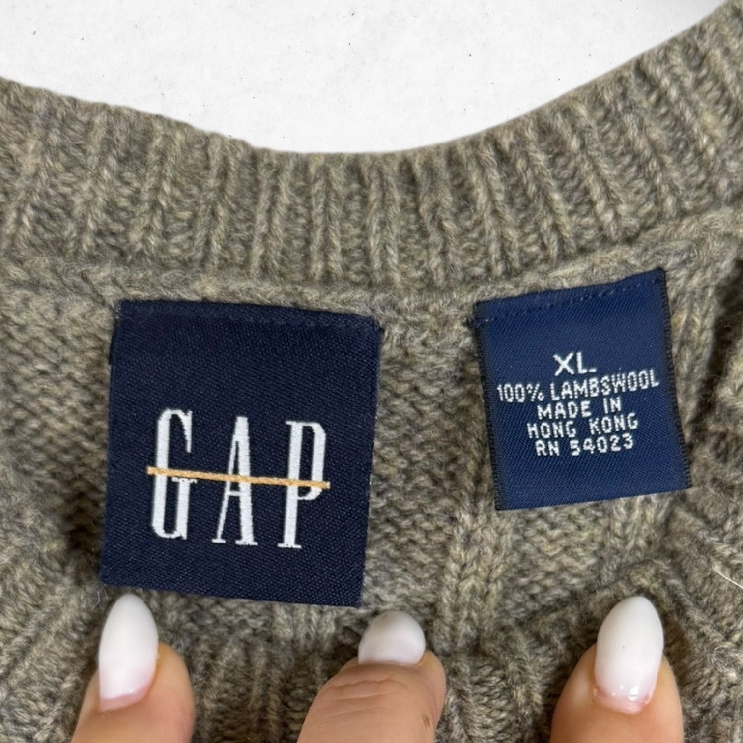 Gap Vintage GAP Sweater Men's XL Beige Fisherman 100% Lambswool Size US XL / EU 56 / 4 - 3 Thumbnail