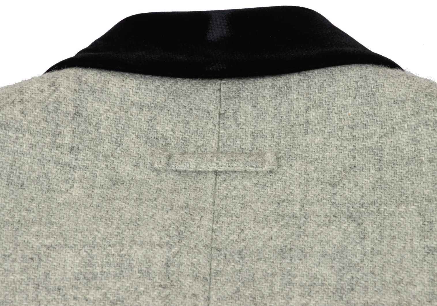 Jean Paul Gaultier Wool Stripe Velour Long Coat in Gray and Black, Size M Size US M / EU 48-50 / 2 - 12 Thumbnail