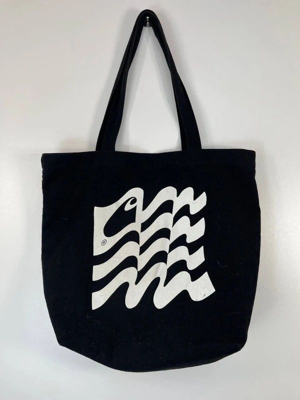 Carhartt Carhartt Wip Logo Tote Bag Black Canvas One Size Unisex Size ONE SIZE - 7 Thumbnail