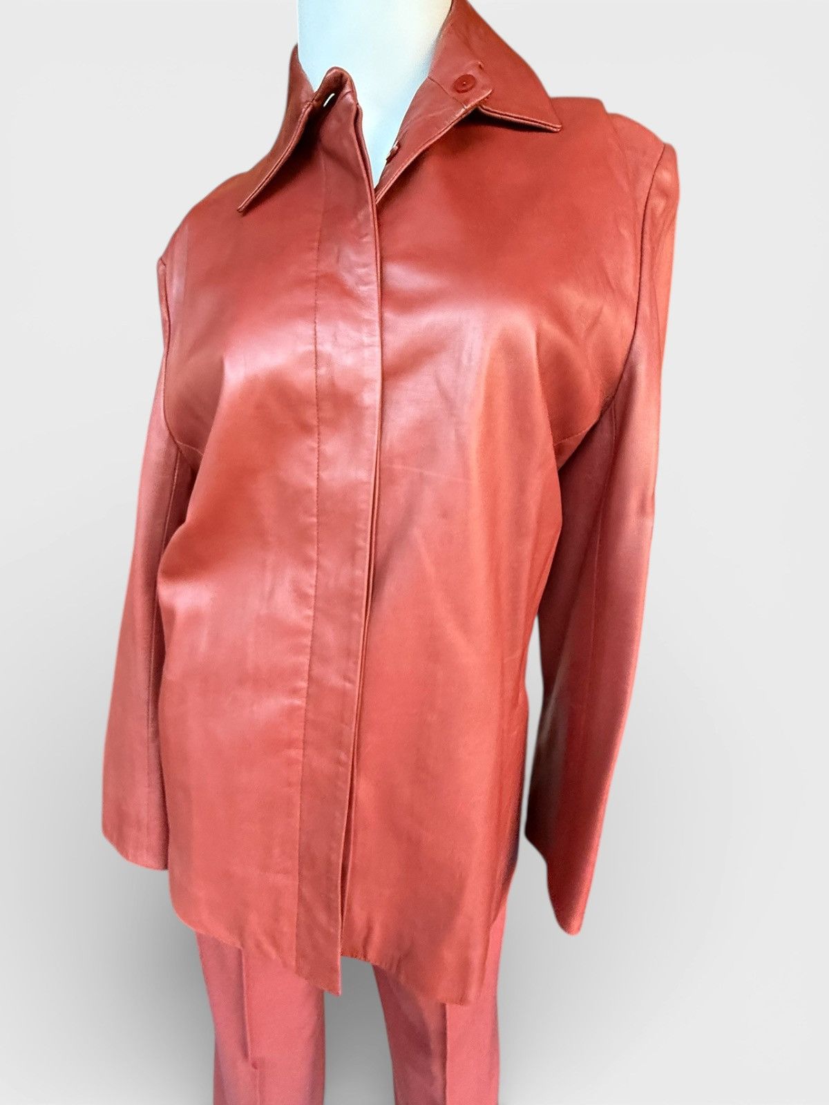 Yves Saint Laurent 70’s YSL Rive Gauche leather jacket + Wool trouser set 38 Size S / US 4 / IT 40 - 20 Thumbnail