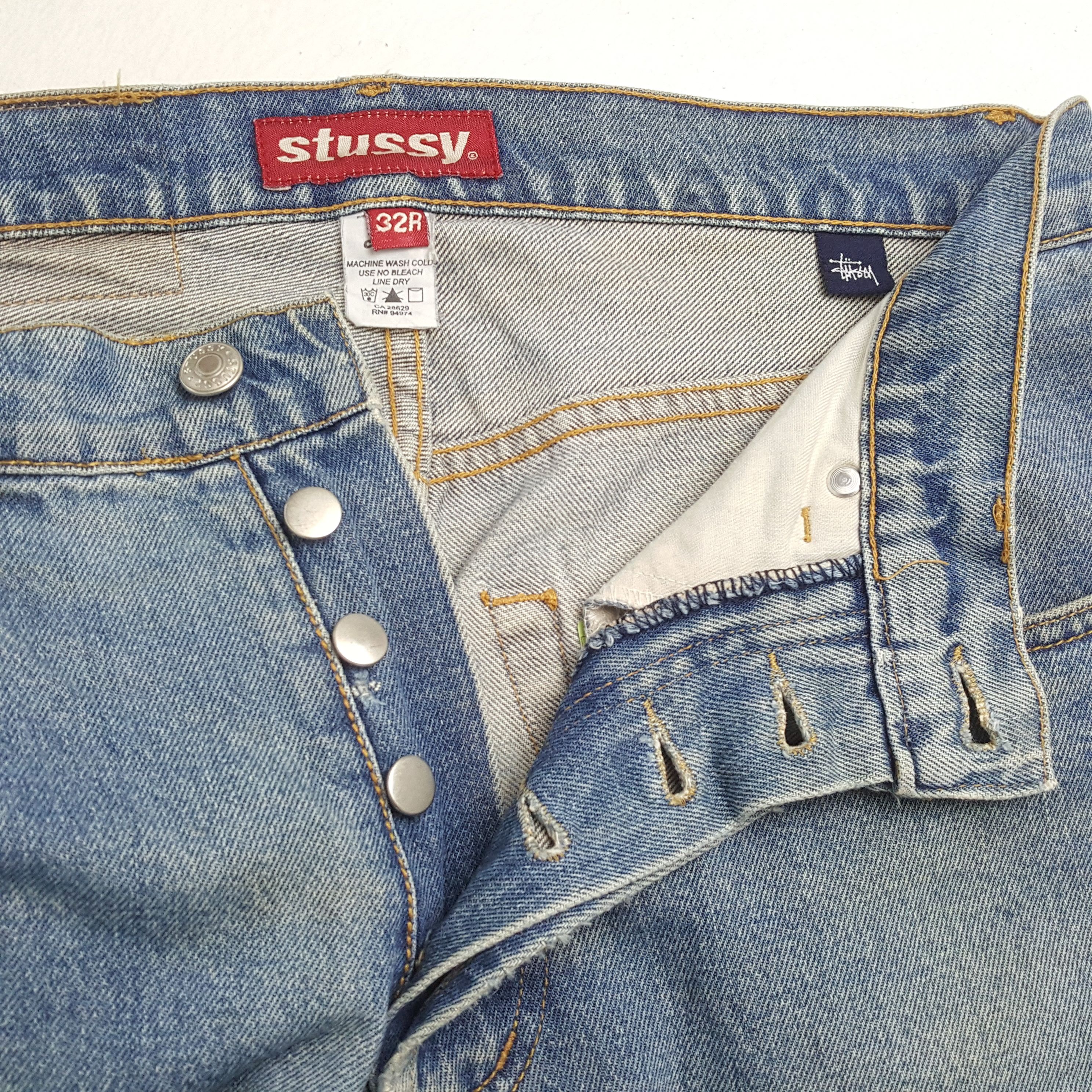 Stussy × Vintage STUSSY Made In USA Streetwear Style Custom Art Jeans Size US 32 / EU 48 - 12 Thumbnail