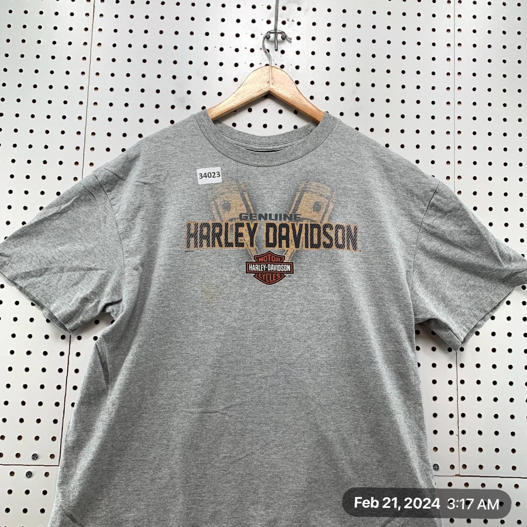 Harley Davidson Harley-Davidson Motorcycle Shirt Mens XL Gray Eagle Graphic 23X28 Vintage Onalaska WI Size US XL / EU 56 / 4 - 5 Thumbnail