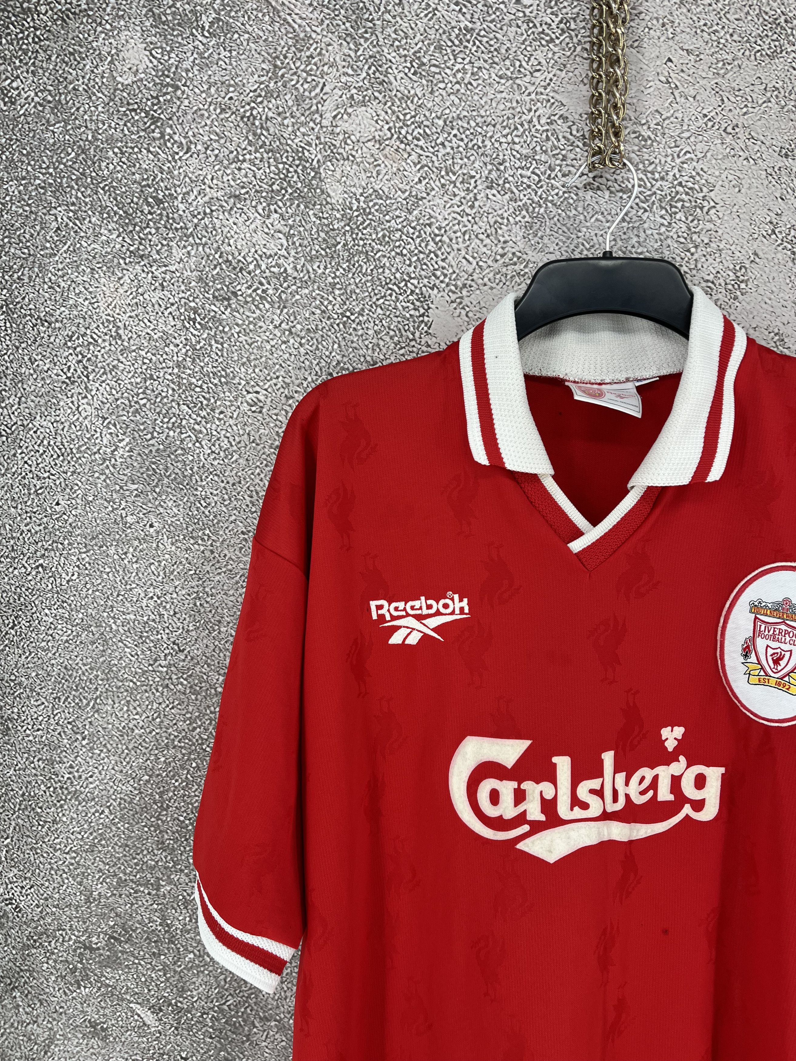 Reebok Liverpool FC 96/98 Home Jersey Reebok Carlsberg #10 UK Size US M / EU 48-50 / 2 - 4 Thumbnail