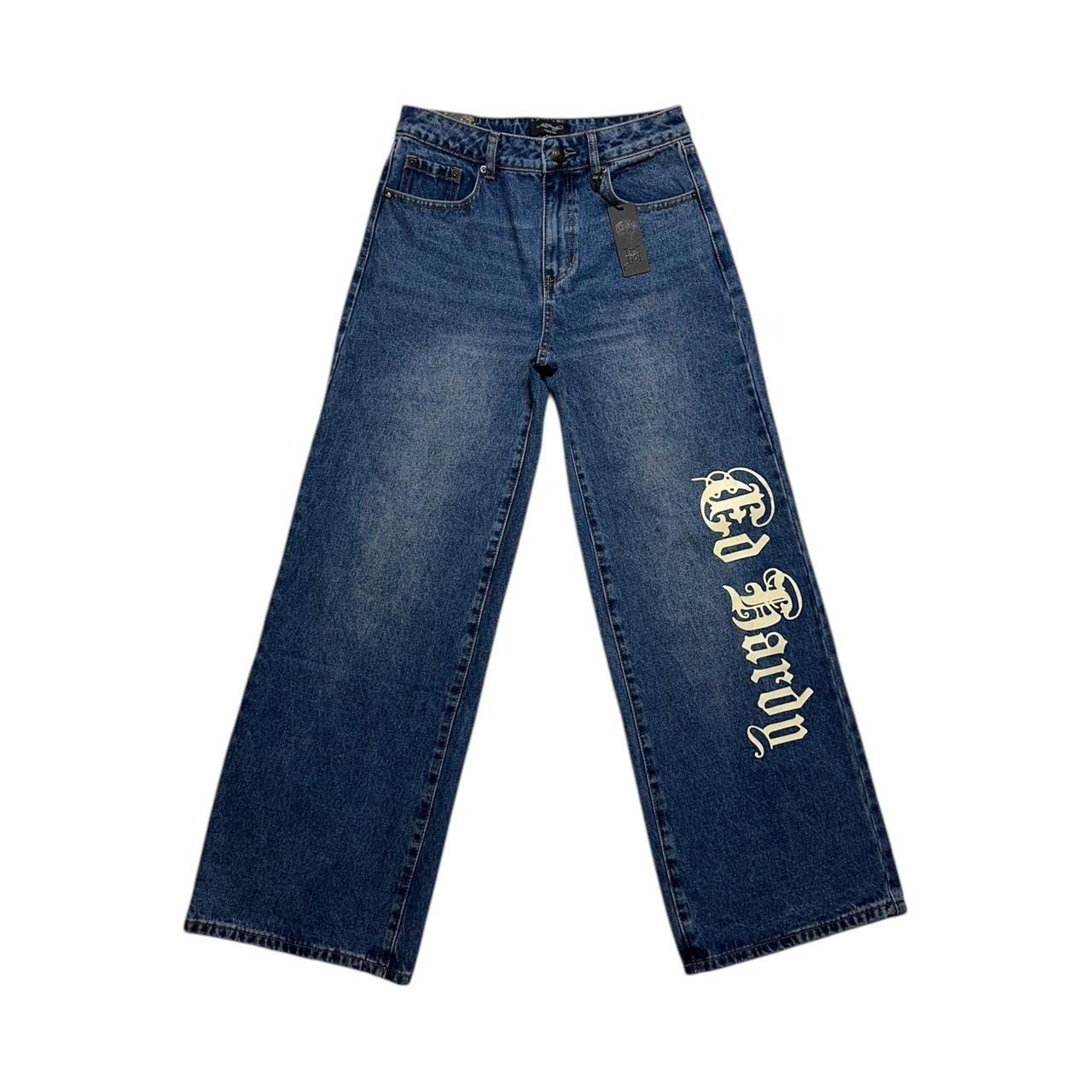 Ed Hardy × Vintage Ed Hardy Wide Leg Jeans Size 28" / US 6 / IT 42 - 2 Thumbnail