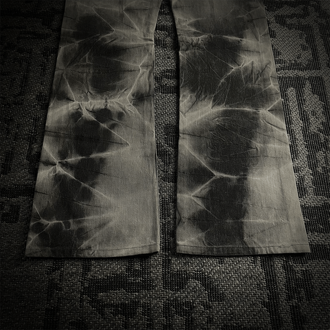 Japanese Brand Semantic Design Tie dye Studded Distressed Flared Denim Size US 31 - 8 Thumbnail